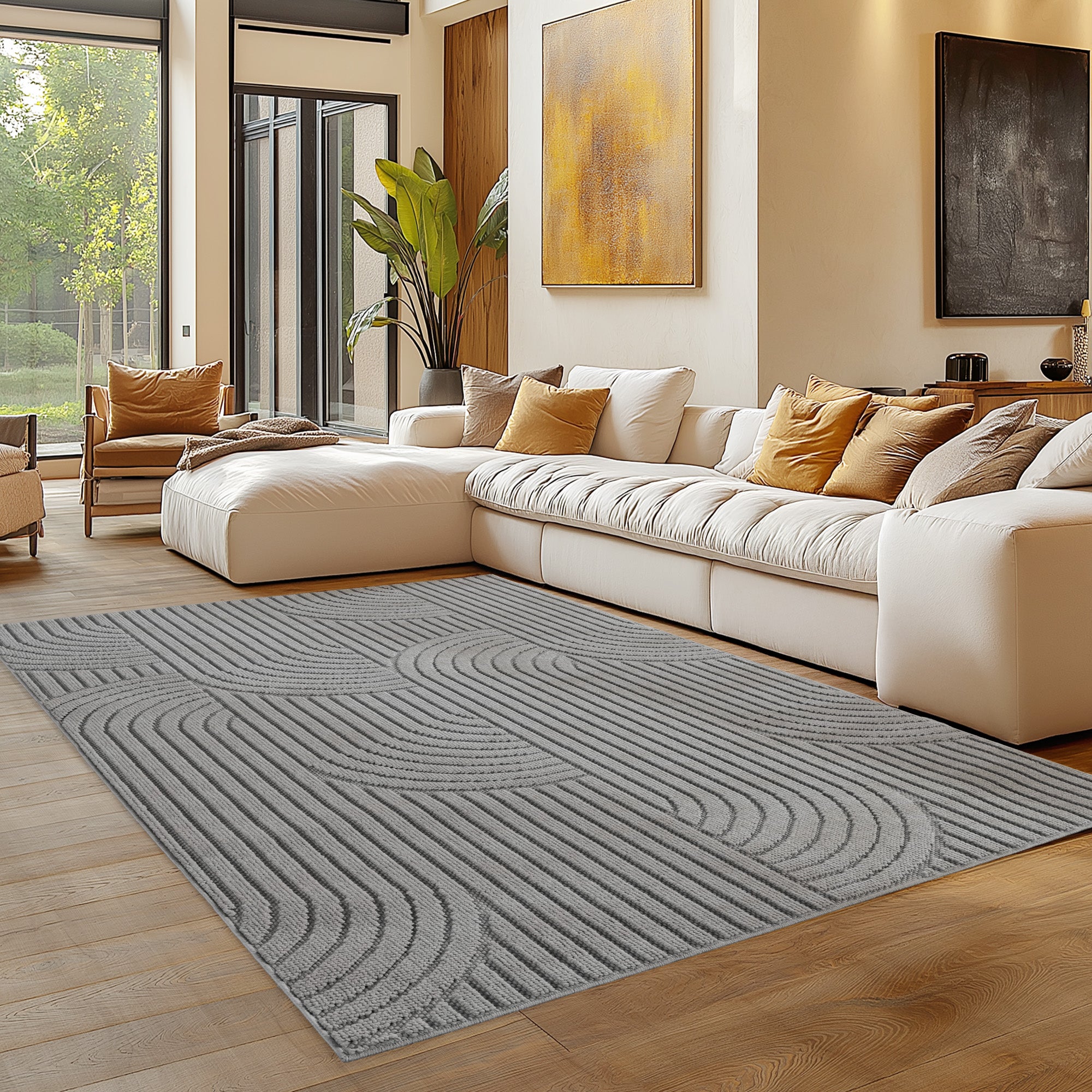 Carpettex Teppich Einfarbig Schlingenflor Skandi Stil Pflegeleicht Wohnzimmer