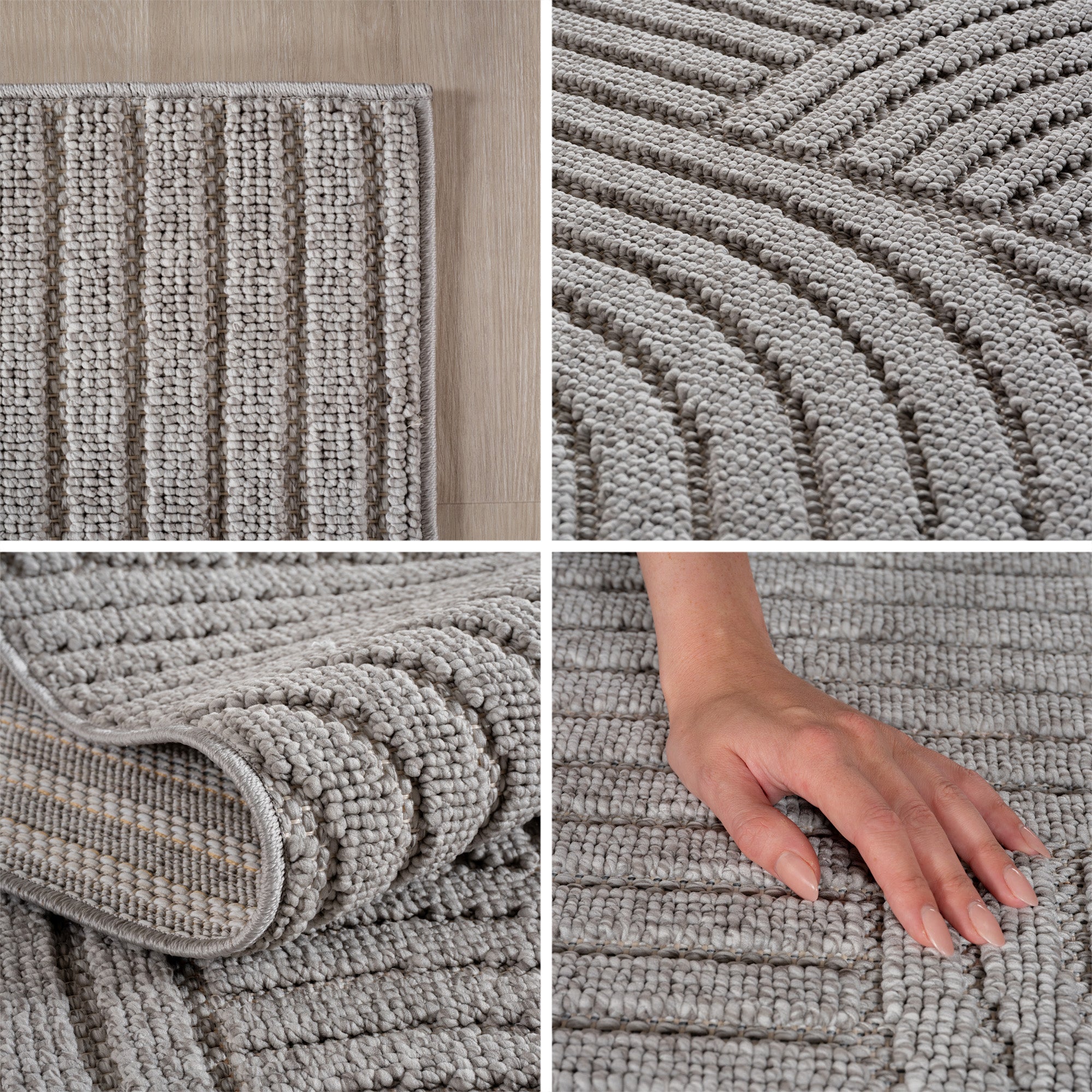 Carpettex Teppich Einfarbig Schlingenflor Skandi Stil Pflegeleicht Wohnzimmer