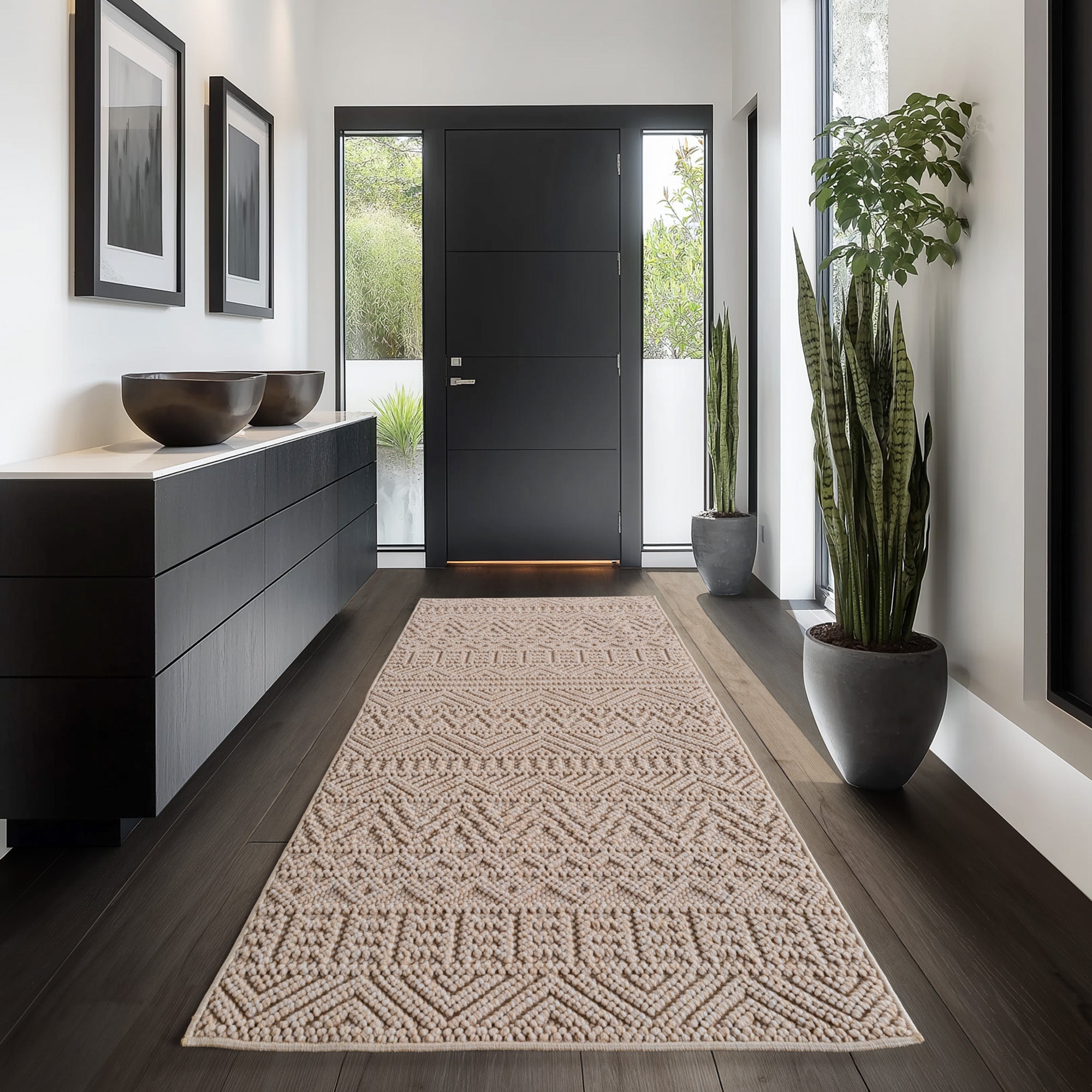 Carpettex Teppich Einfarbig Bouclé Skandi Stil Pflegeleicht Wohnzimmer Esszimmer