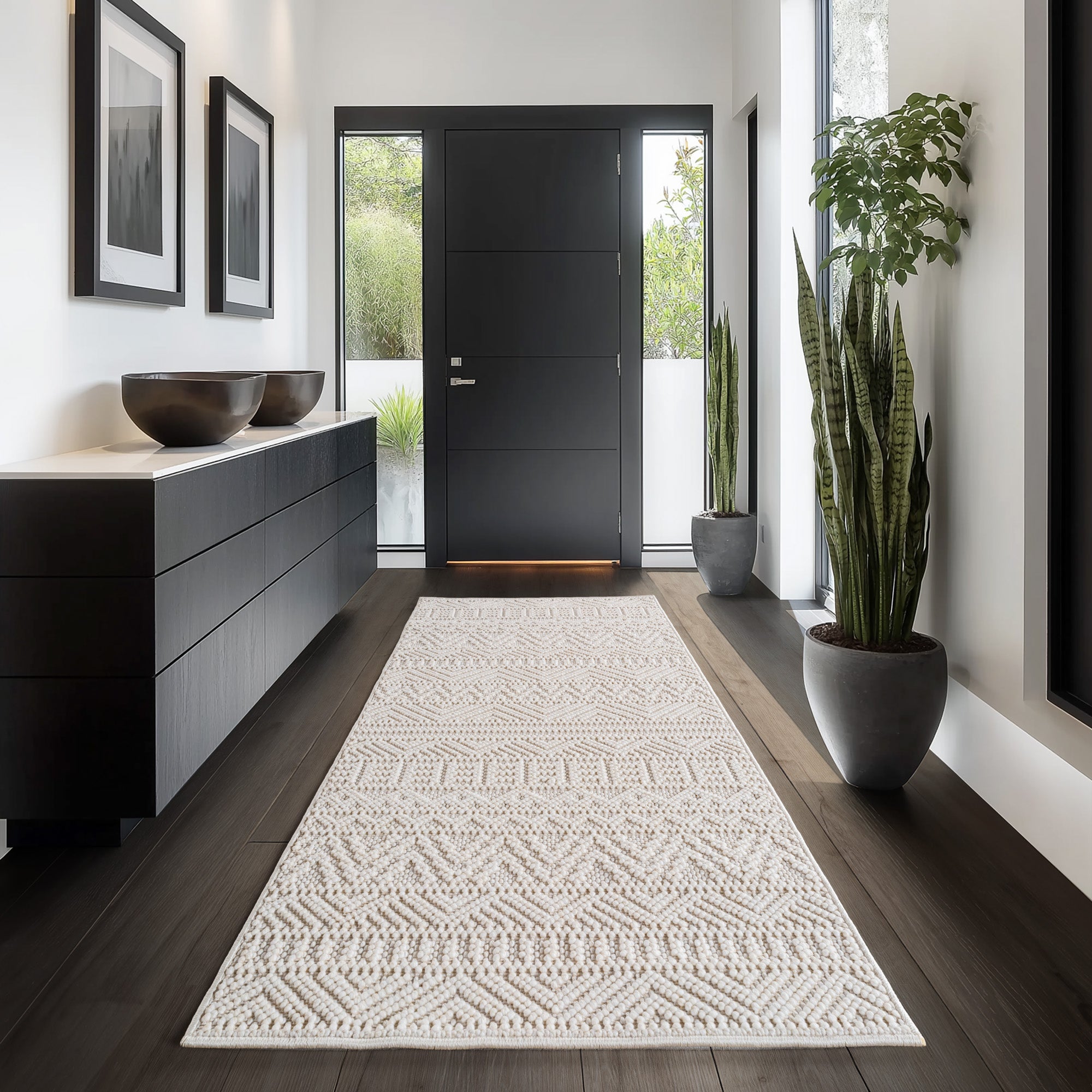 Carpettex Teppich Einfarbig Bouclé Skandi Stil Pflegeleicht Wohnzimmer Esszimmer