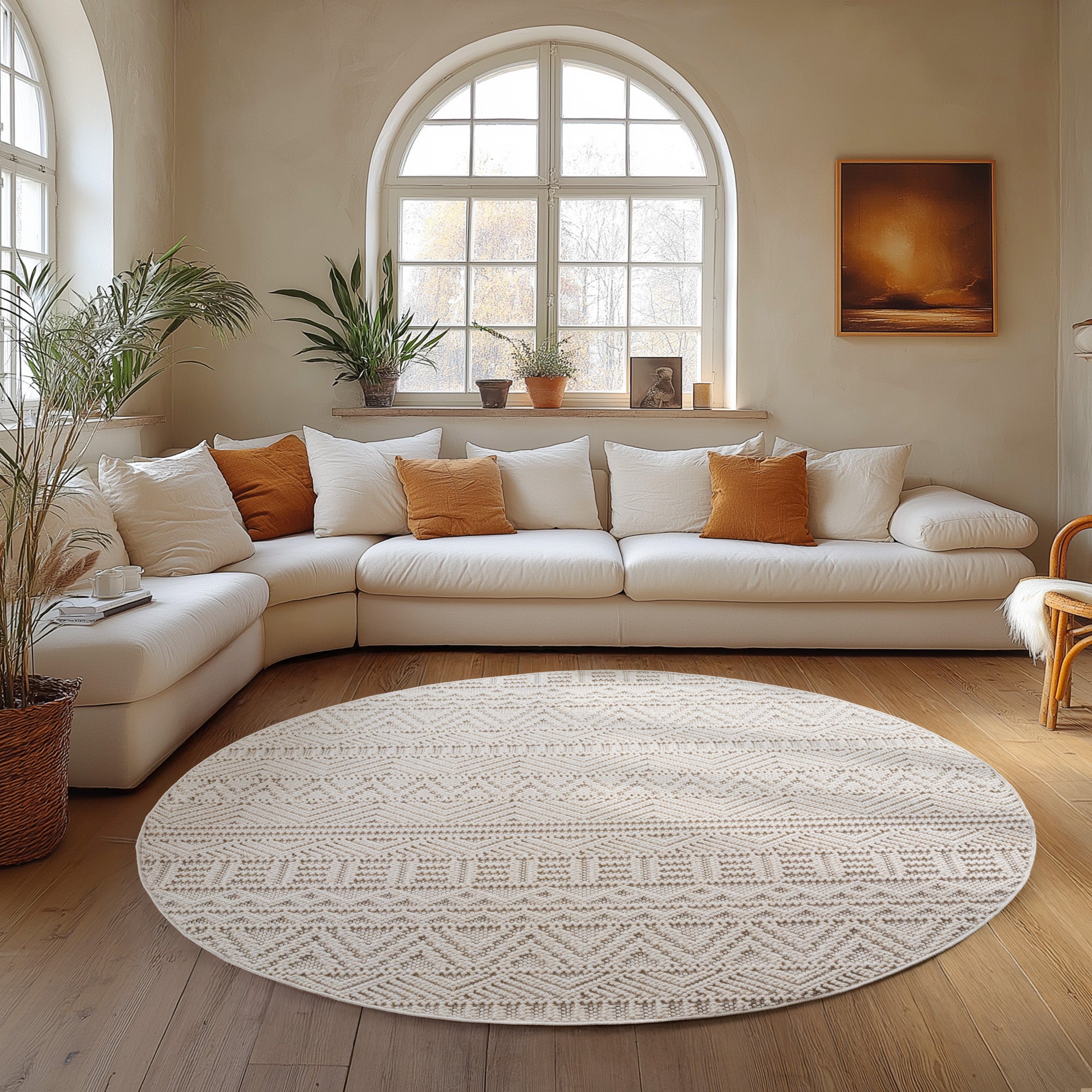 Carpettex Teppich Einfarbig Bouclé Skandi Stil Pflegeleicht Wohnzimmer Esszimmer