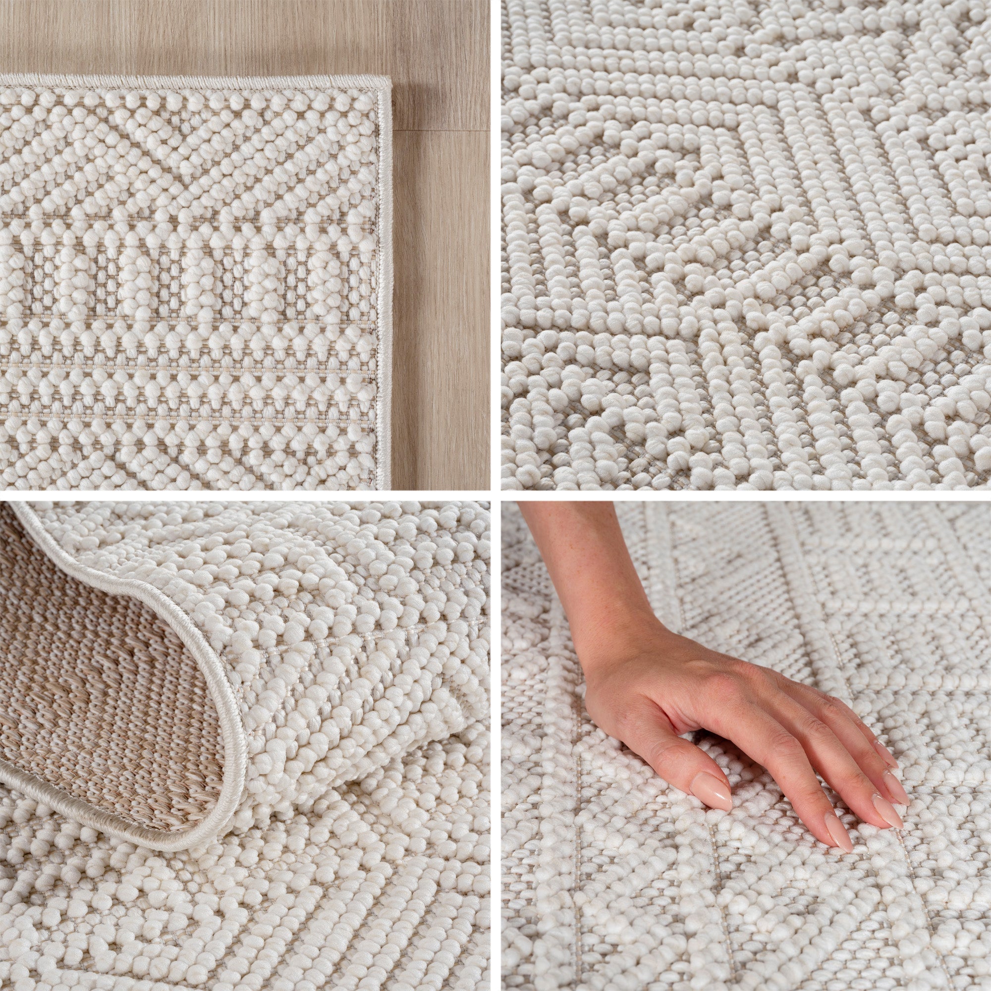 Carpettex Teppich Einfarbig Bouclé Skandi Stil Pflegeleicht Wohnzimmer Esszimmer