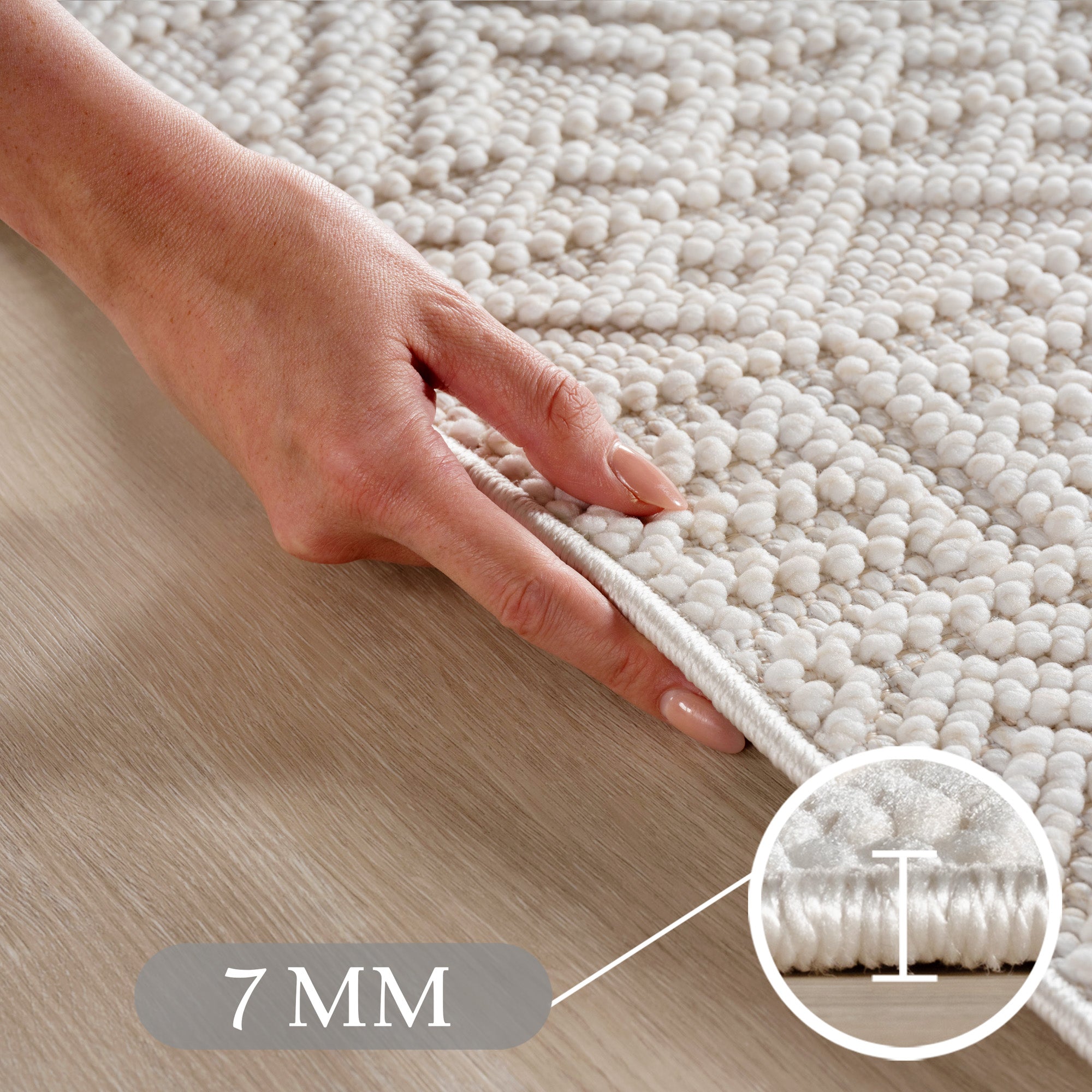 Carpettex Teppich Einfarbig Bouclé Skandi Stil Pflegeleicht Wohnzimmer Esszimmer