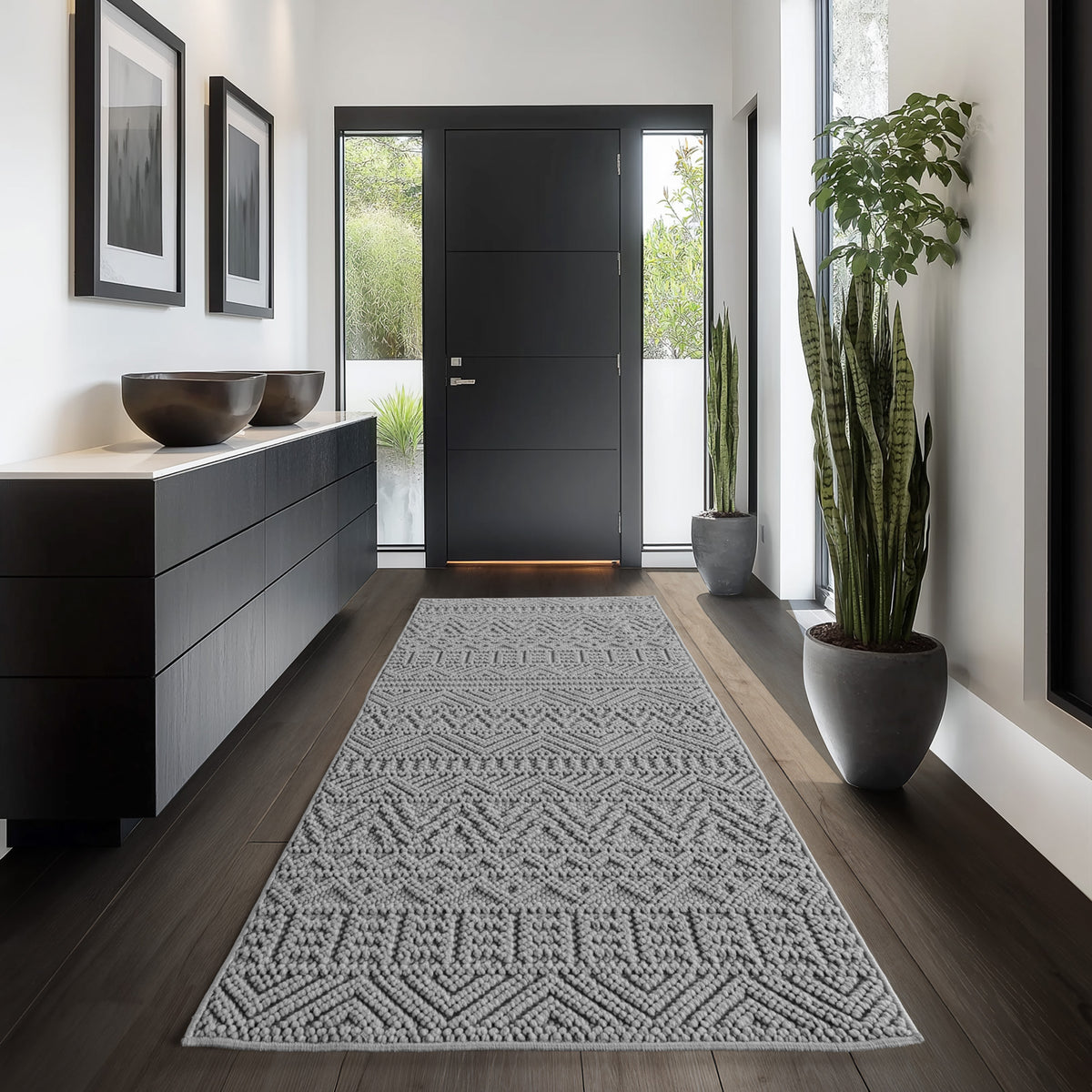 Tapis bouclé uni Carpettex, style scandinave, facile d'entretien, pour salon/salle à manger