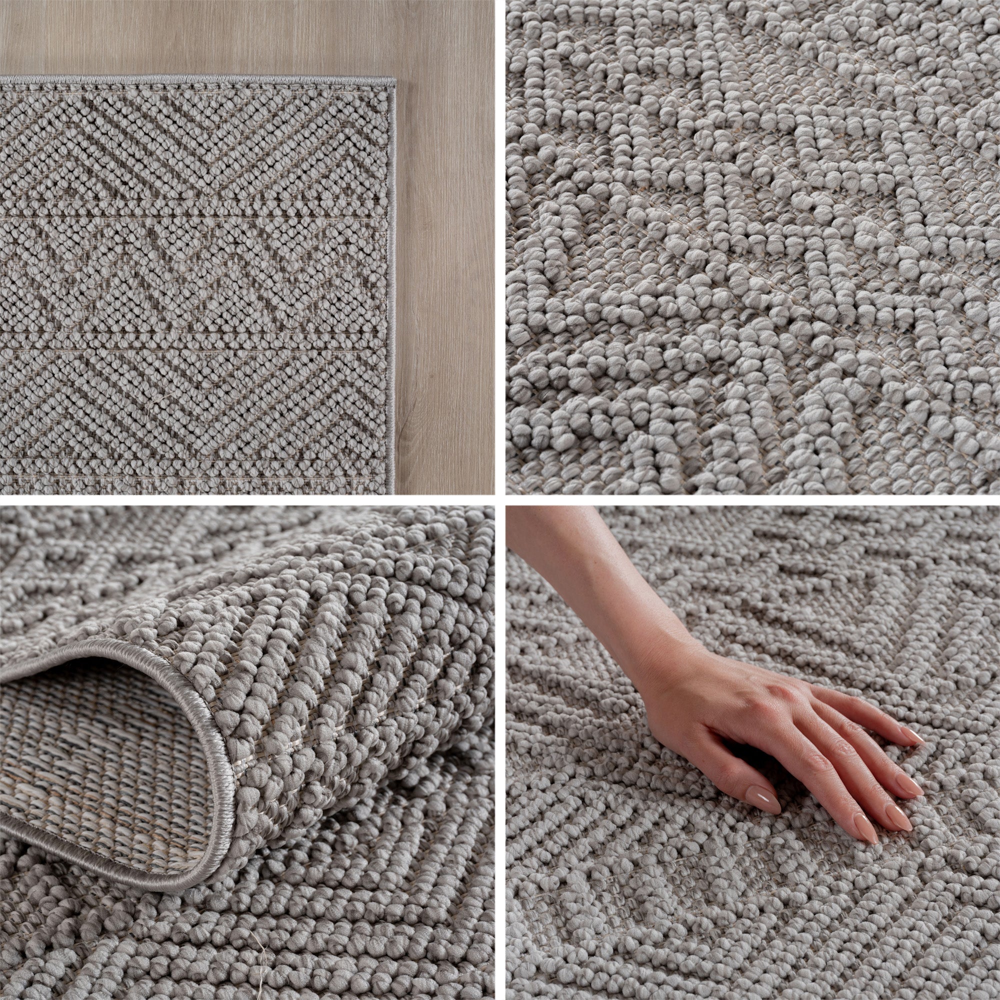 Carpettex Teppich Einfarbig Bouclé Skandi Stil Pflegeleicht Wohnzimmer Esszimmer