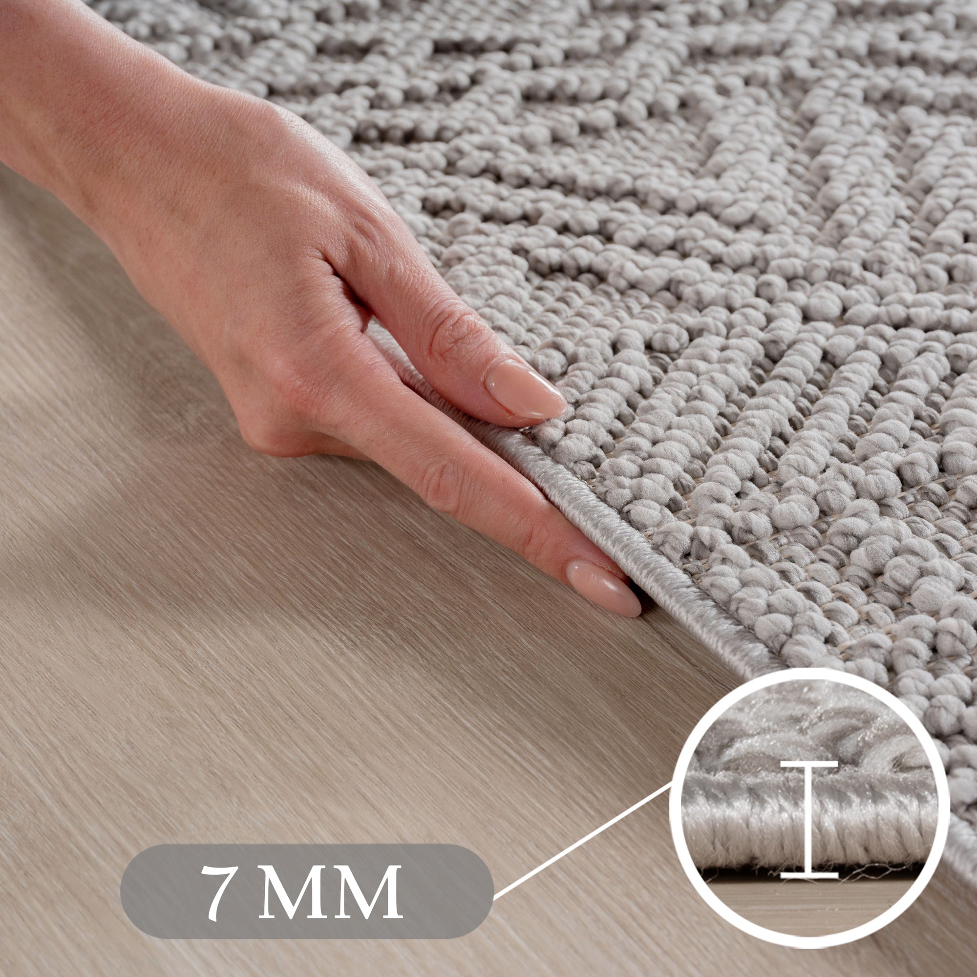 Carpettex Teppich Einfarbig Bouclé Skandi Stil Pflegeleicht Wohnzimmer Esszimmer