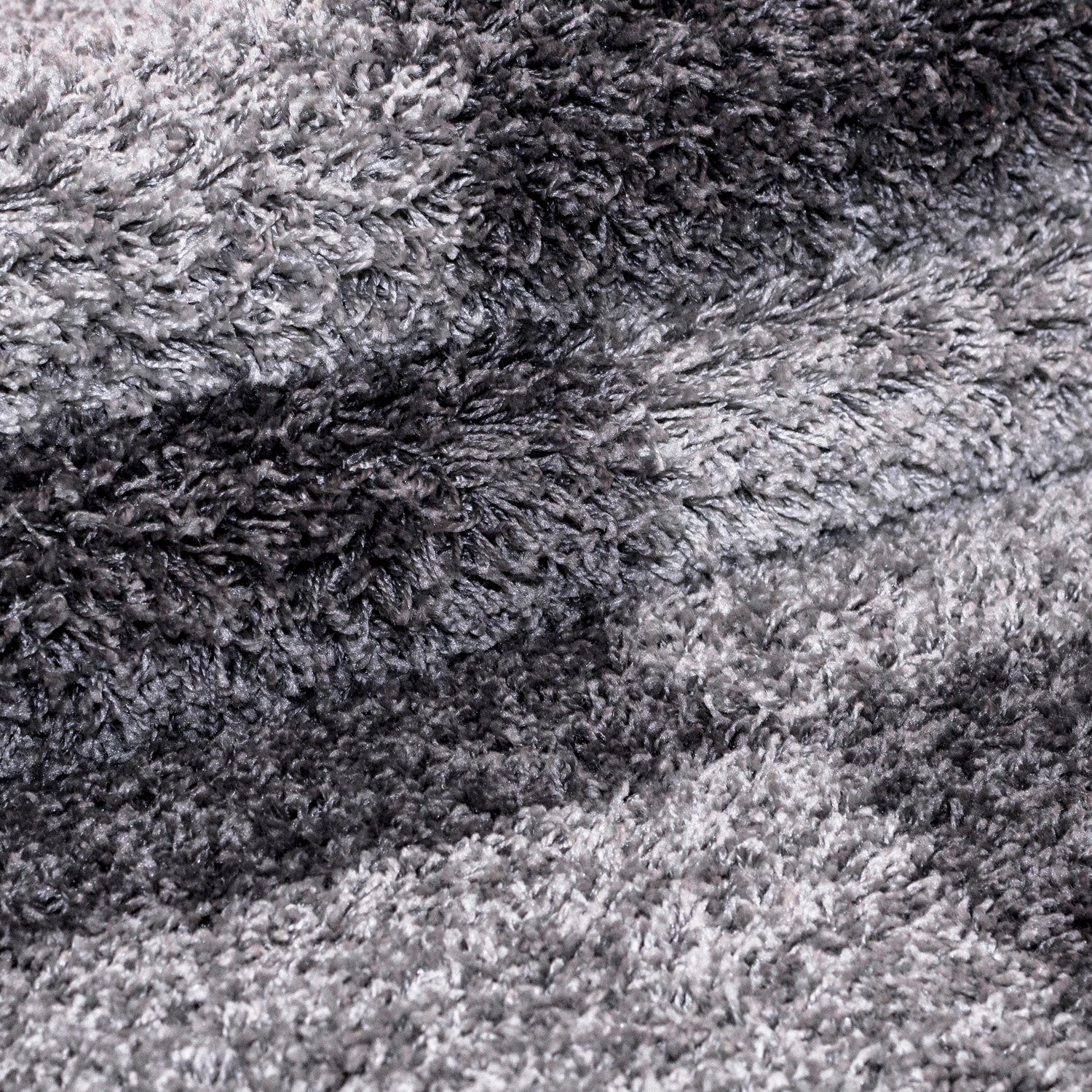 Bordure de lit tapis shaggy à poils longs set de 3 pièces à carreaux gris gris clair