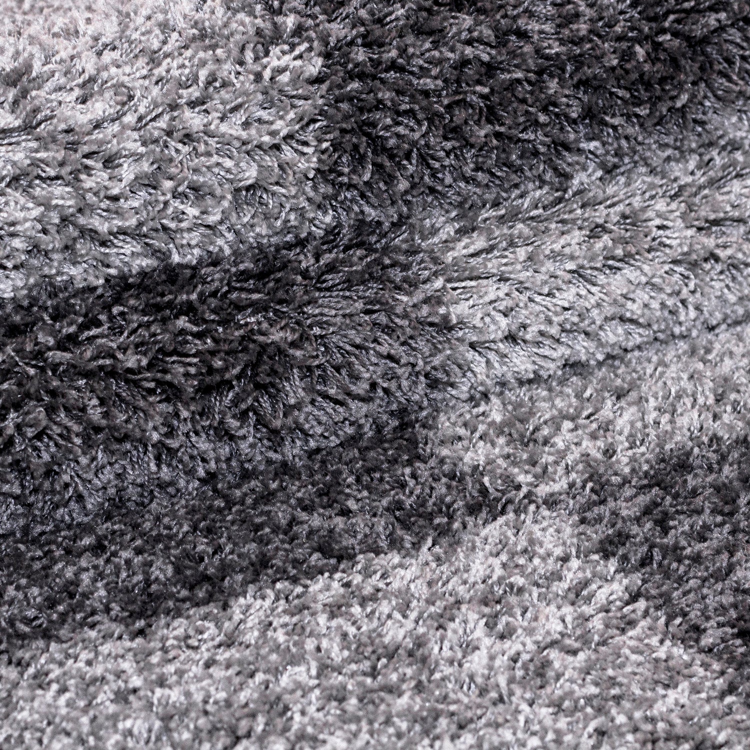 Tapis Shaggy rond de styliste, Design moderne à carreaux, à poils longs, pour salon