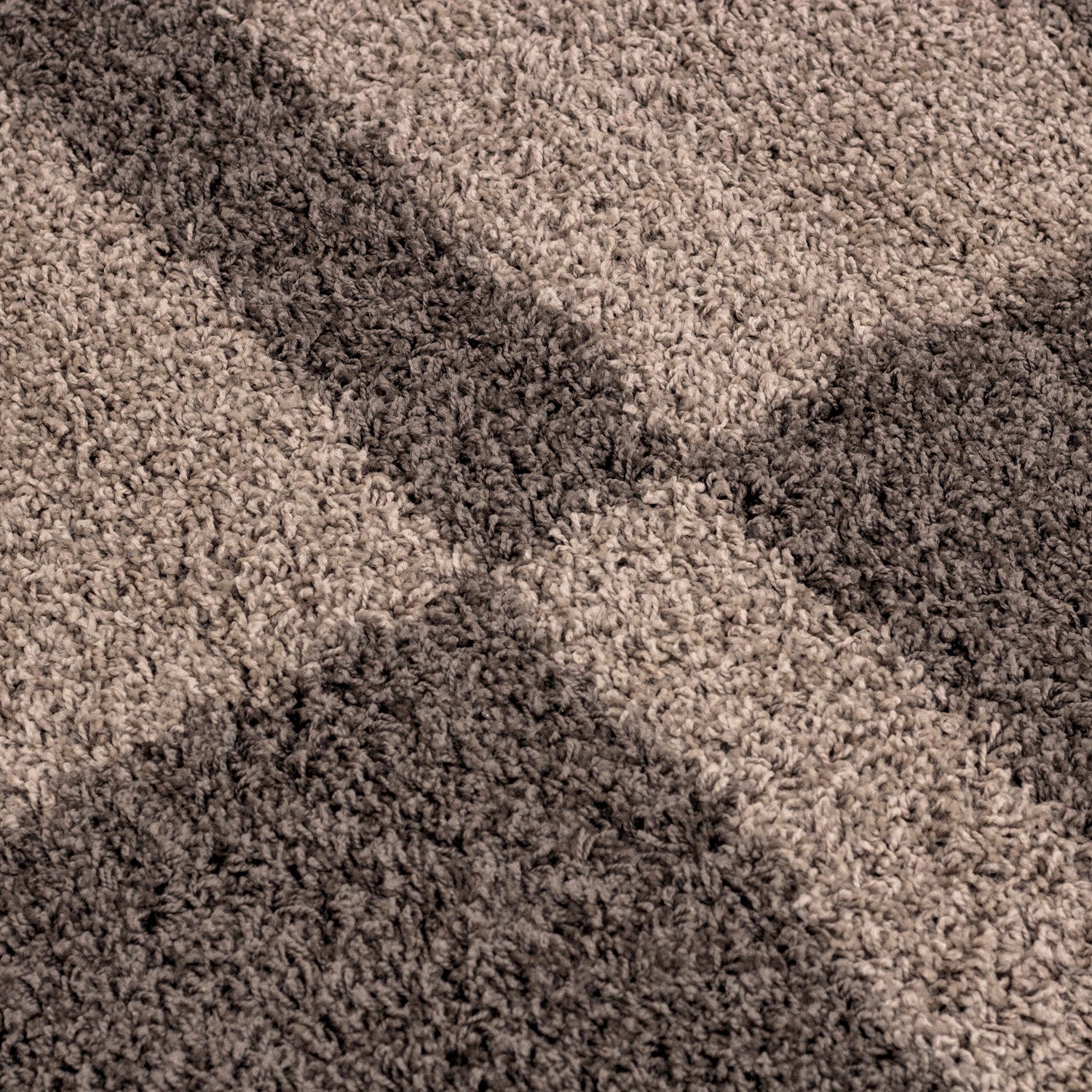 Designer Hochflor Teppich Modern Kariert Design Shaggy Teppich Wohnzimmer
