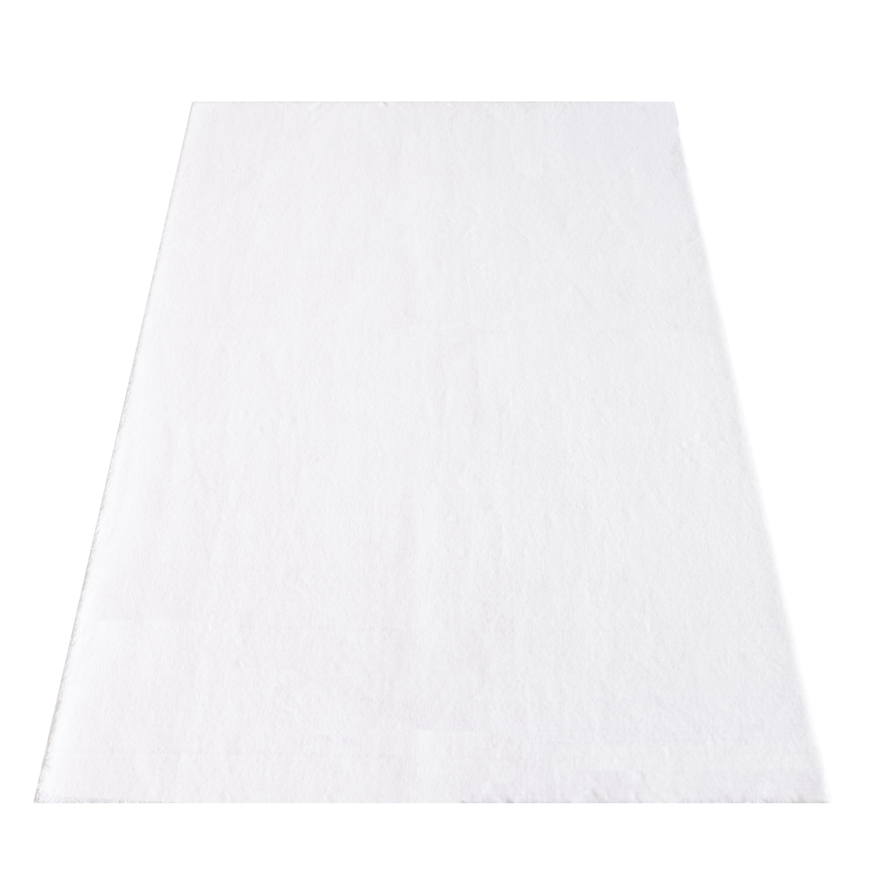 Waschbarer Teppich Wohnzimmer Einfarbig Kunstfell Hochflor Super Weich Felloptik