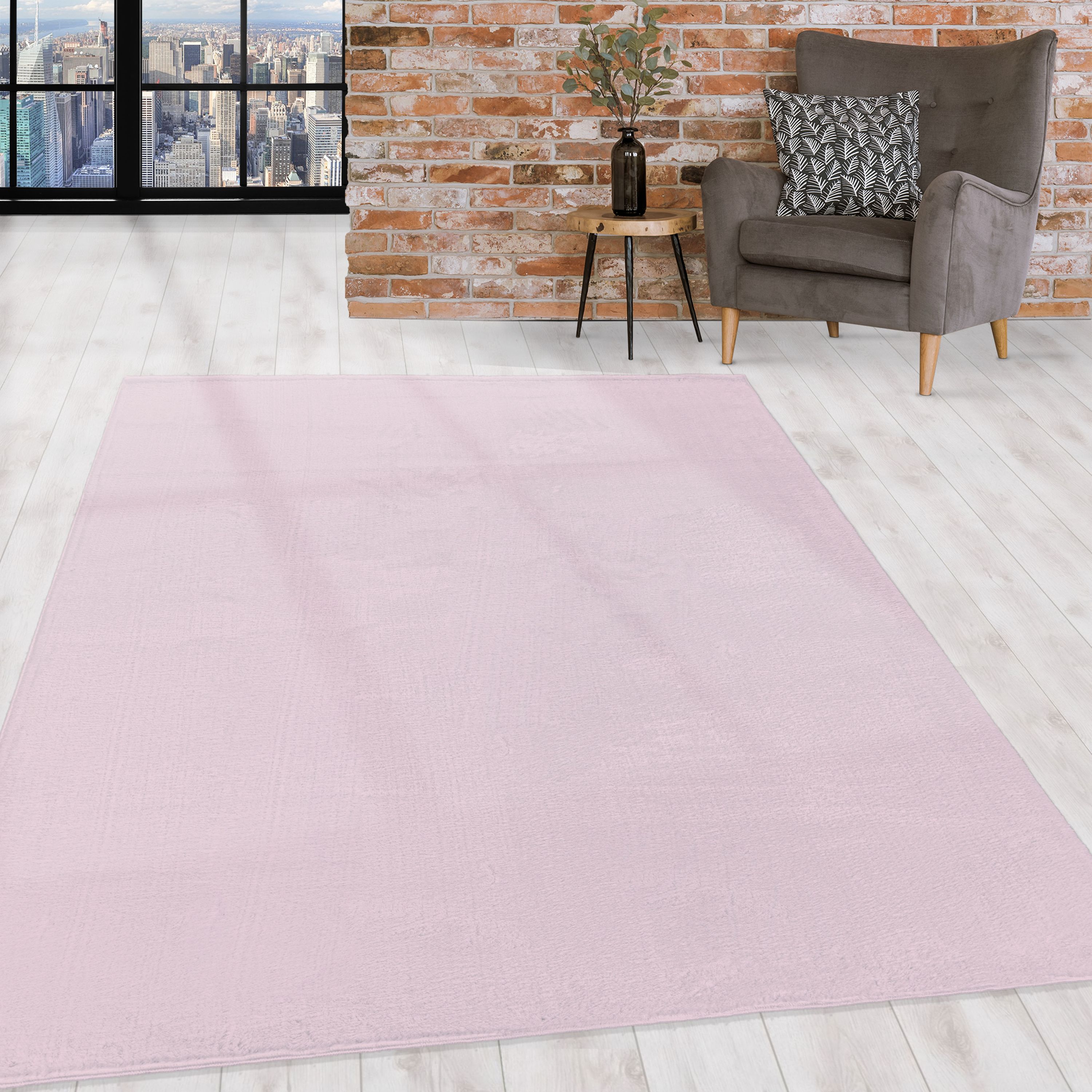 Tapis lavable pour salon, fausse fourrure unie, poils longs, aspect fourrure super doux