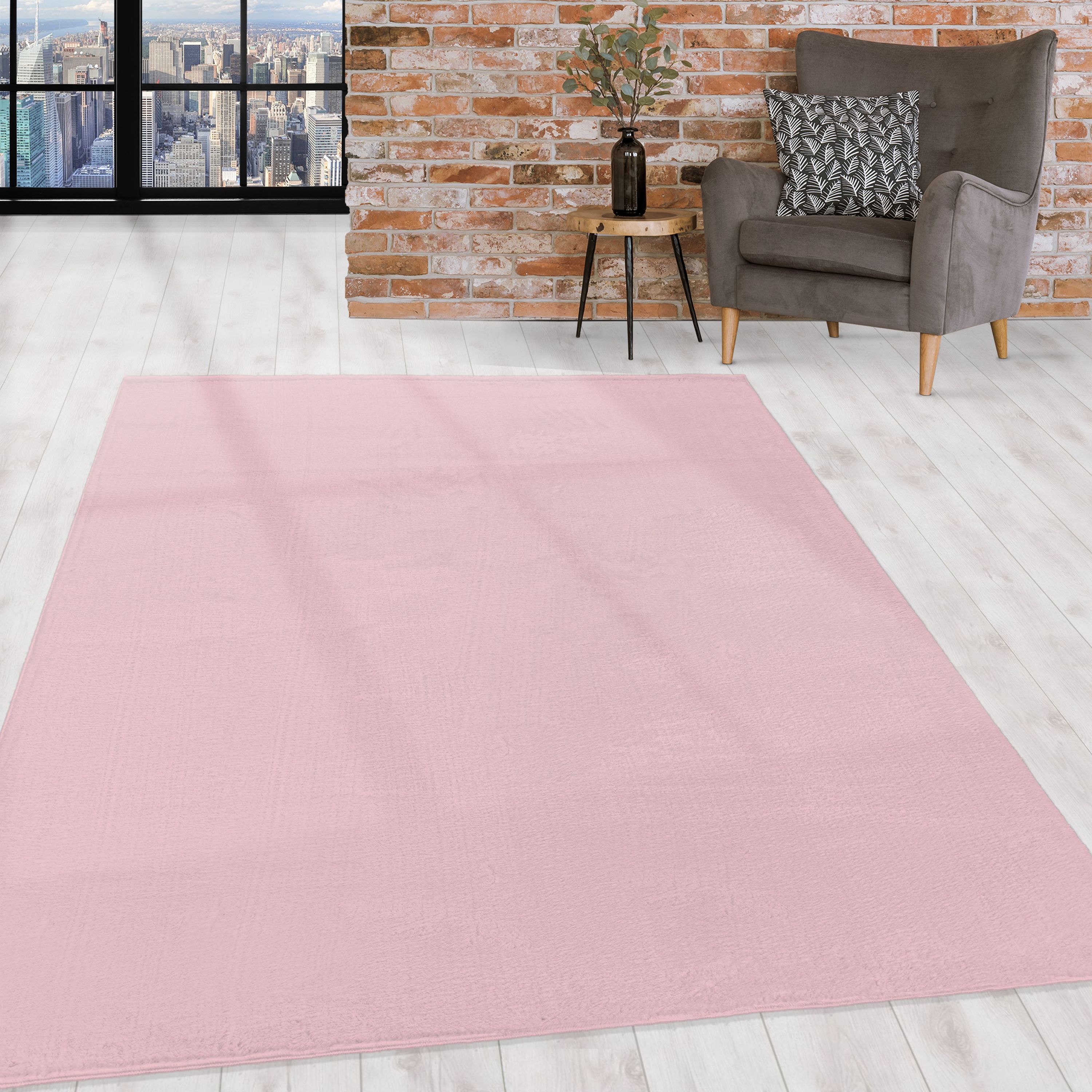 Tapis lavable pour salon, fausse fourrure unie, poils longs, aspect fourrure super doux