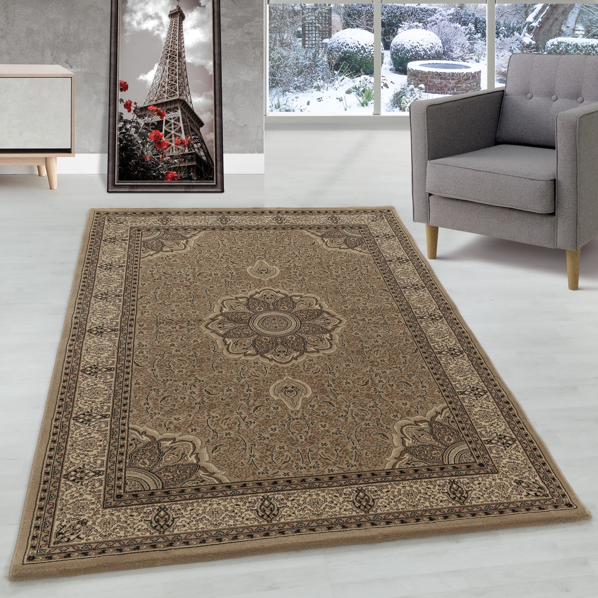 Tapis d'Orient salon design oriental classique poils courts facile d'entretien