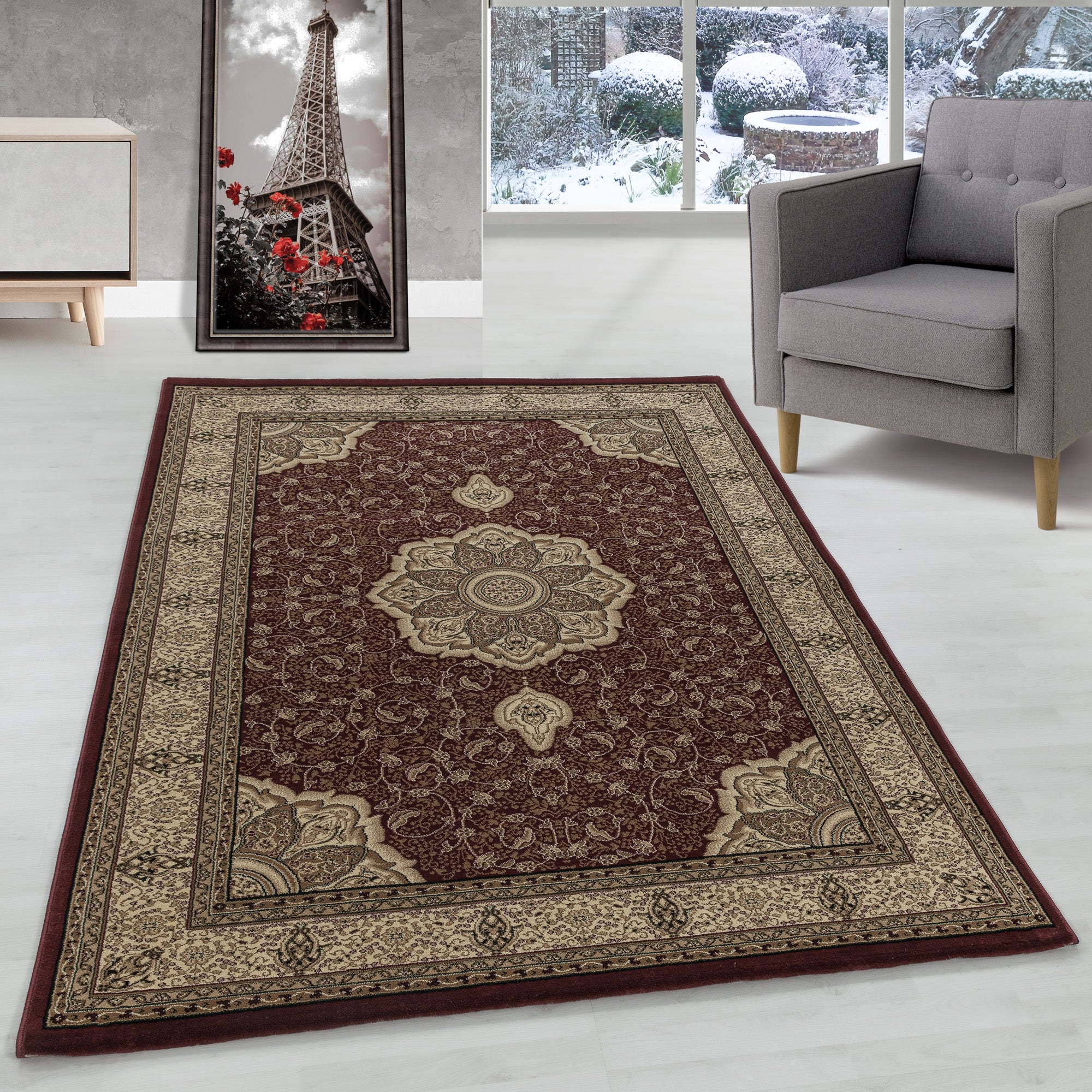 Tapis d'Orient salon design oriental classique poils courts facile d'entretien