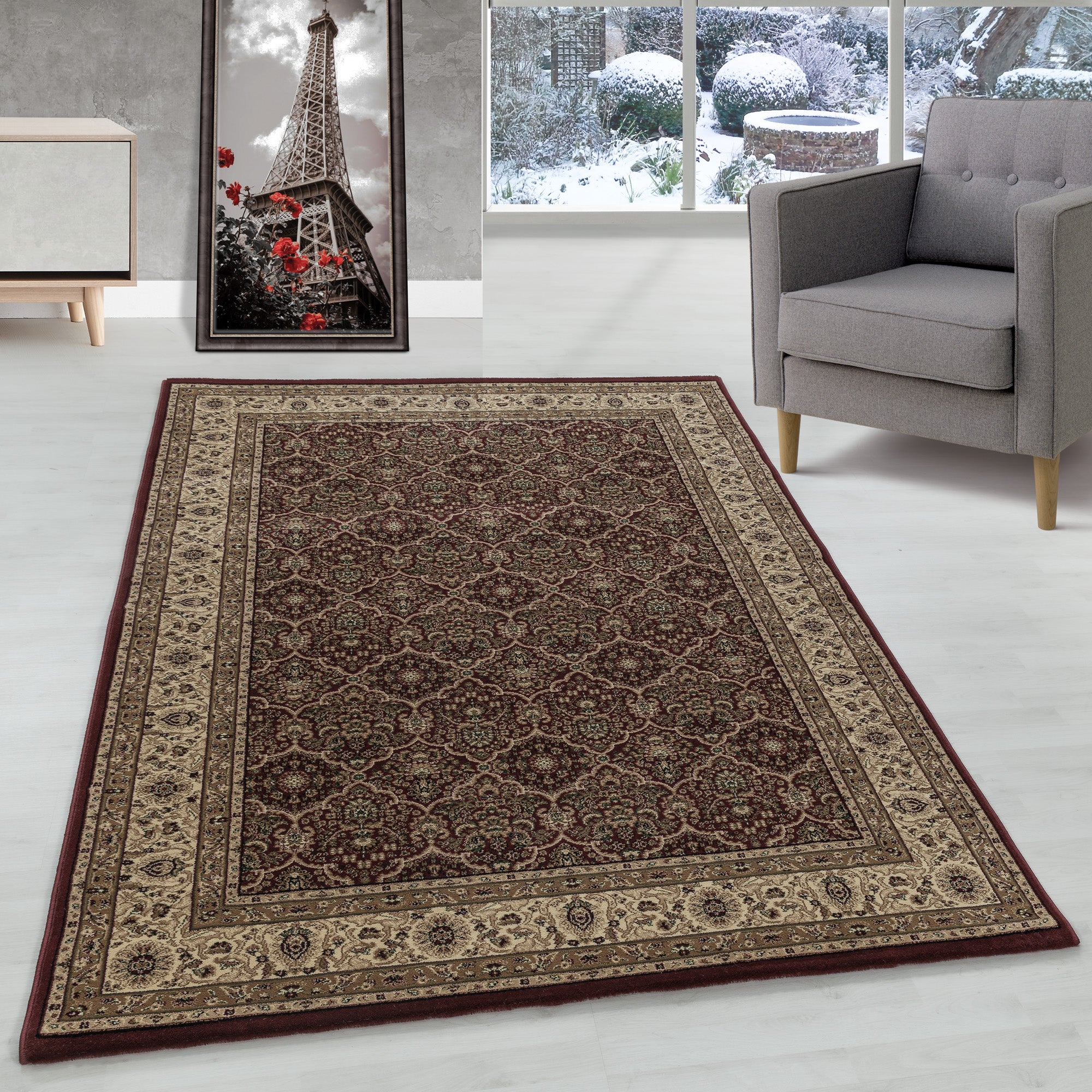 Orient Teppich Wohnzimmer Orientalisch Design Klassisch Kurzflor Pflegeleicht