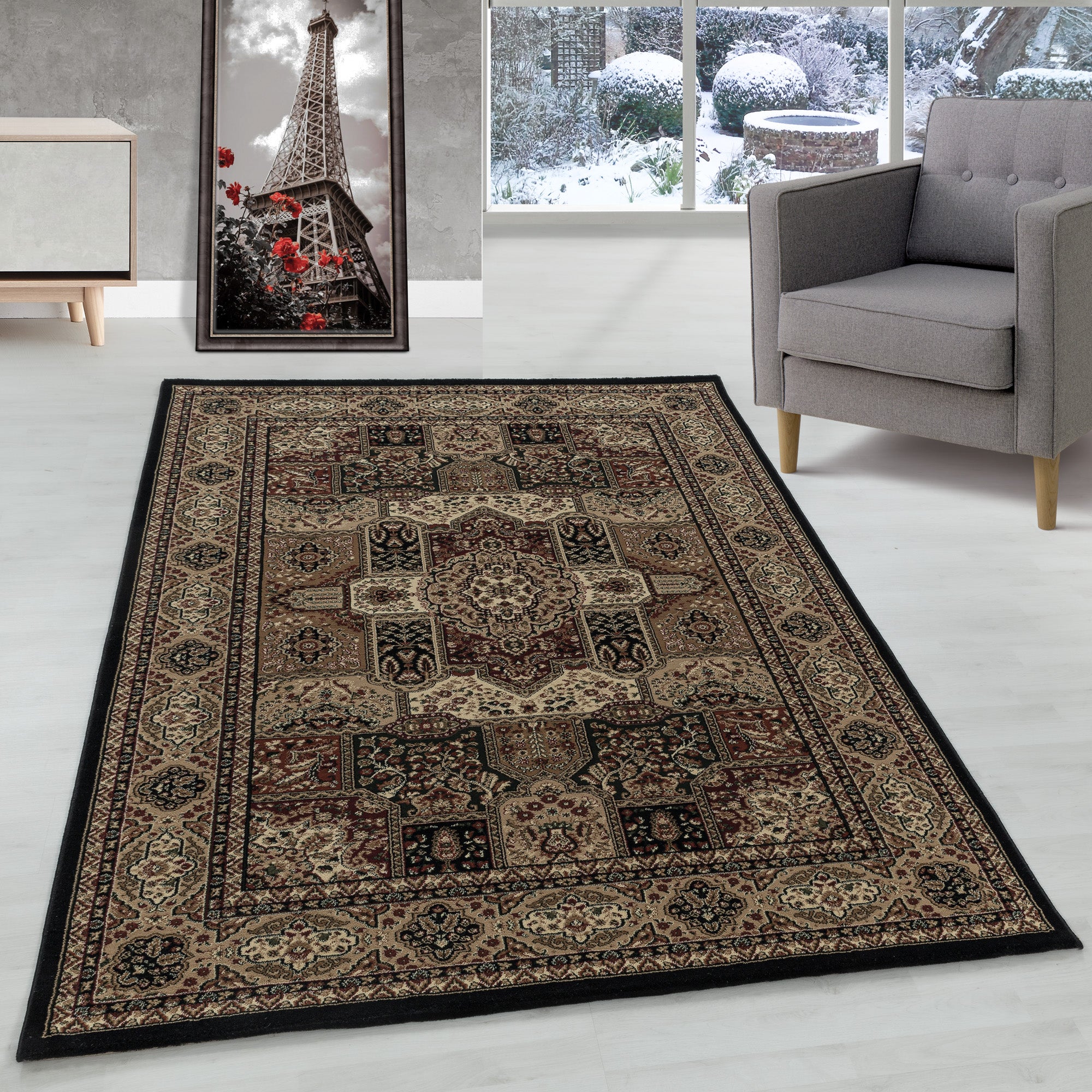 Orient Teppich Wohnzimmer Orientalisch Design Klassisch Kurzflor Pflegeleicht