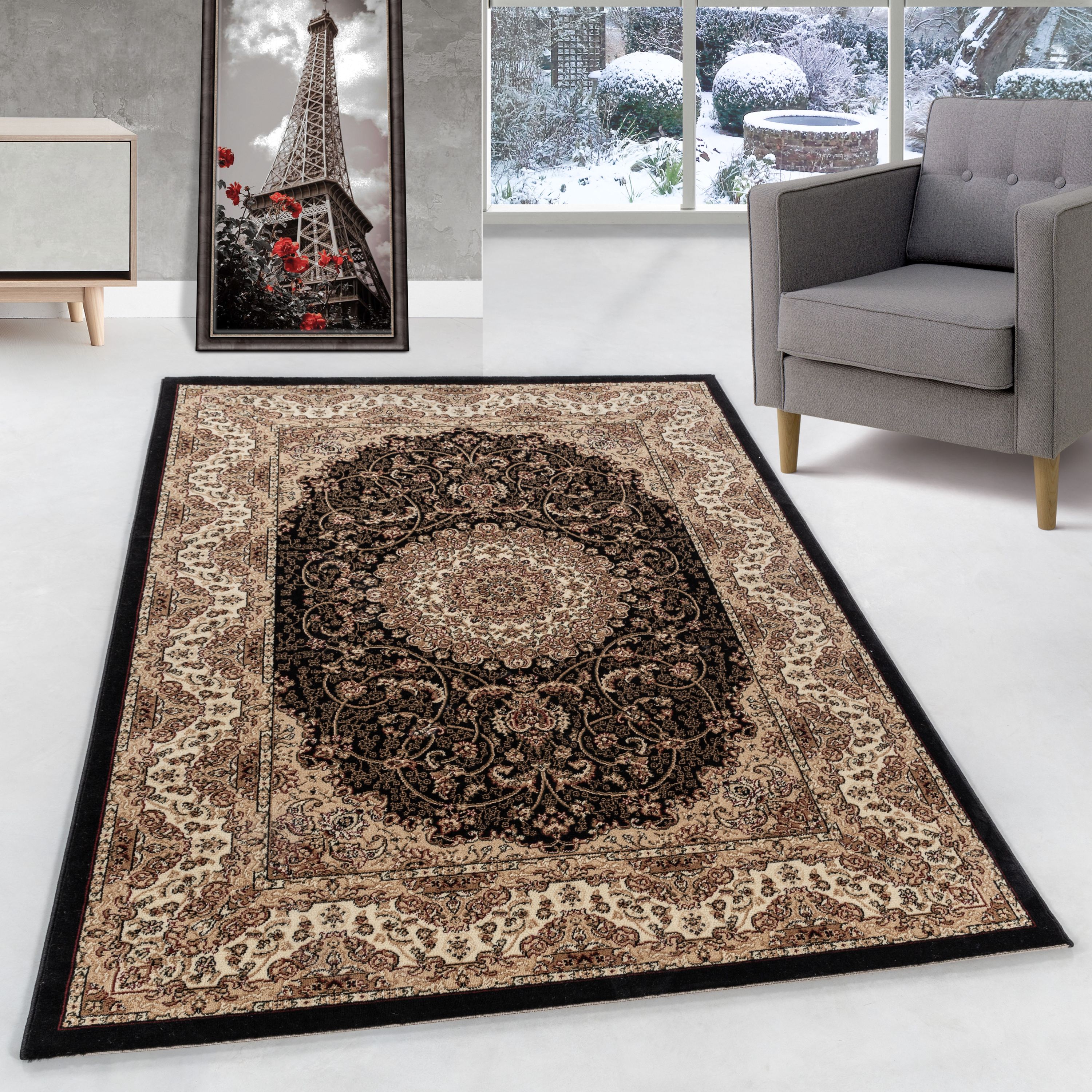 Orient Teppich Wohnzimmer Orientalisch Design Klassisch Kurzflor Pflegeleicht