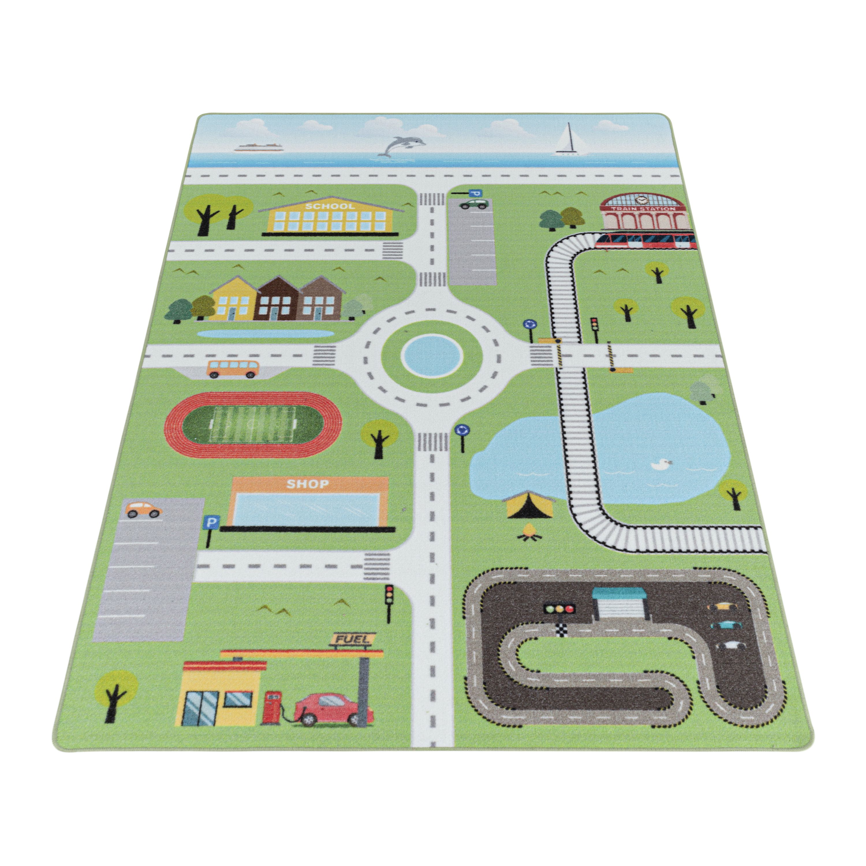 Tapis pour enfants tapis de rue pour garçons tapis de jeu pour chambre d'enfant antidérapant