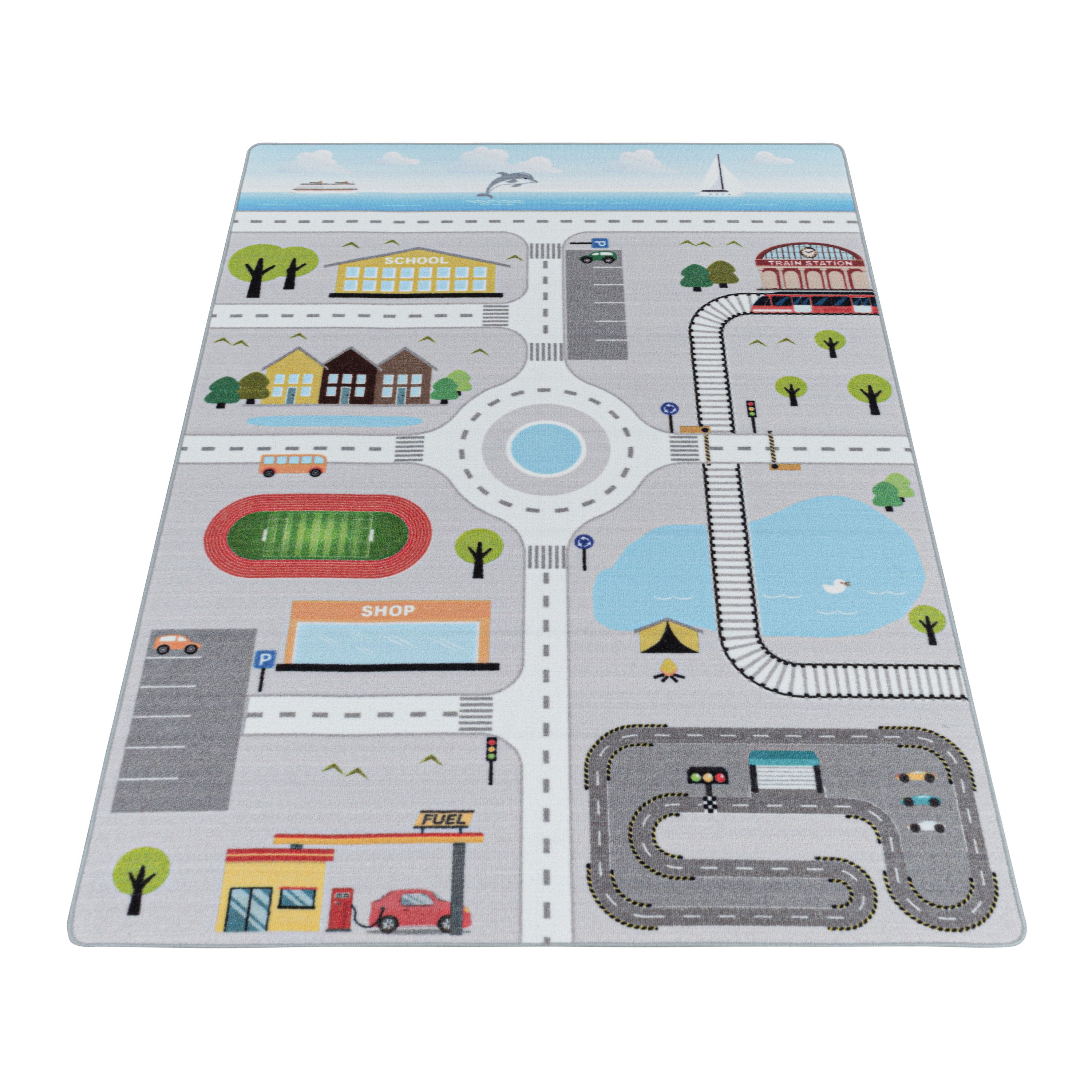 Tapis pour enfants tapis de rue pour garçons tapis de jeu pour chambre d'enfant antidérapant