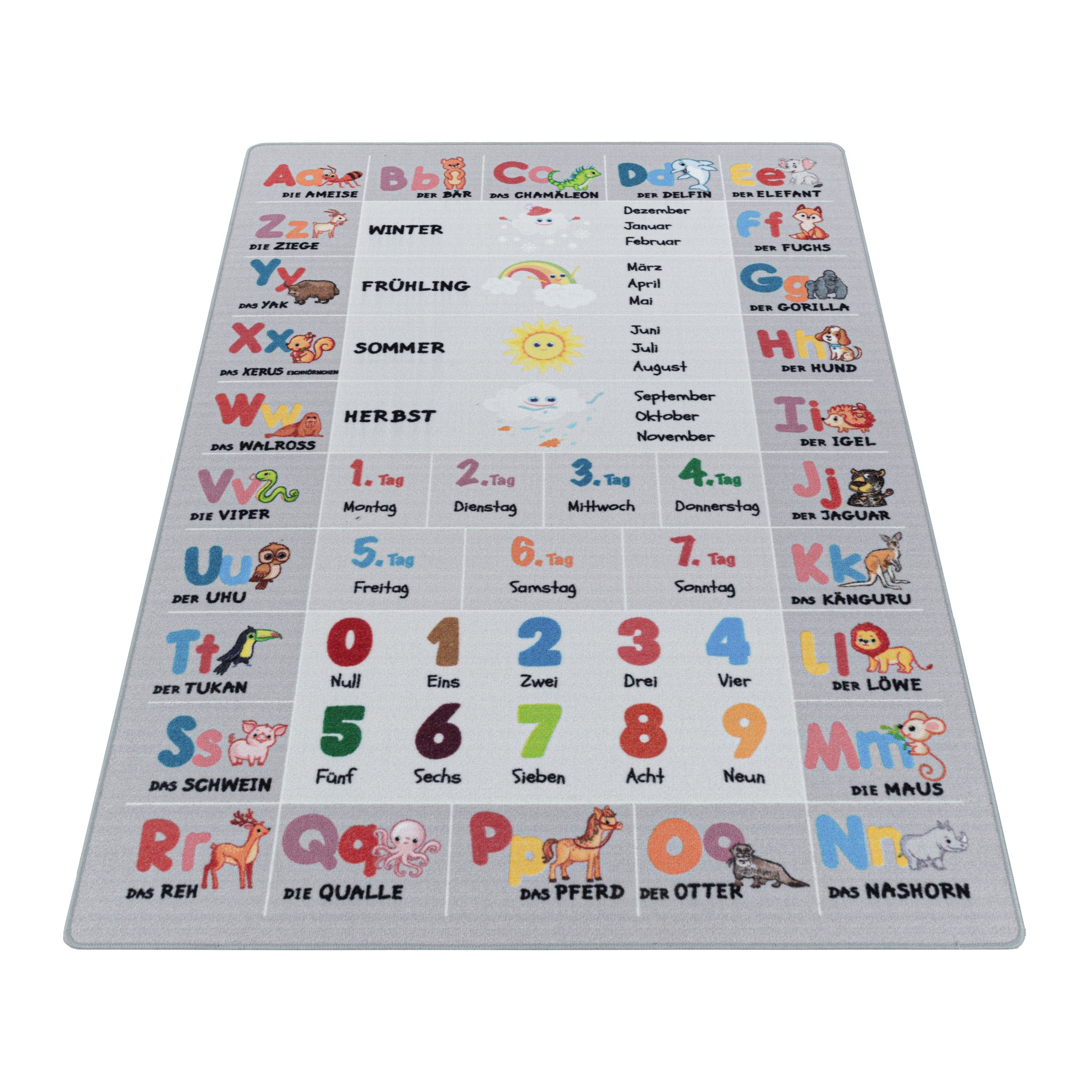 Tapis pour enfants garçons ou filles lettres de l'alphabet tapis de jeu antidérapant