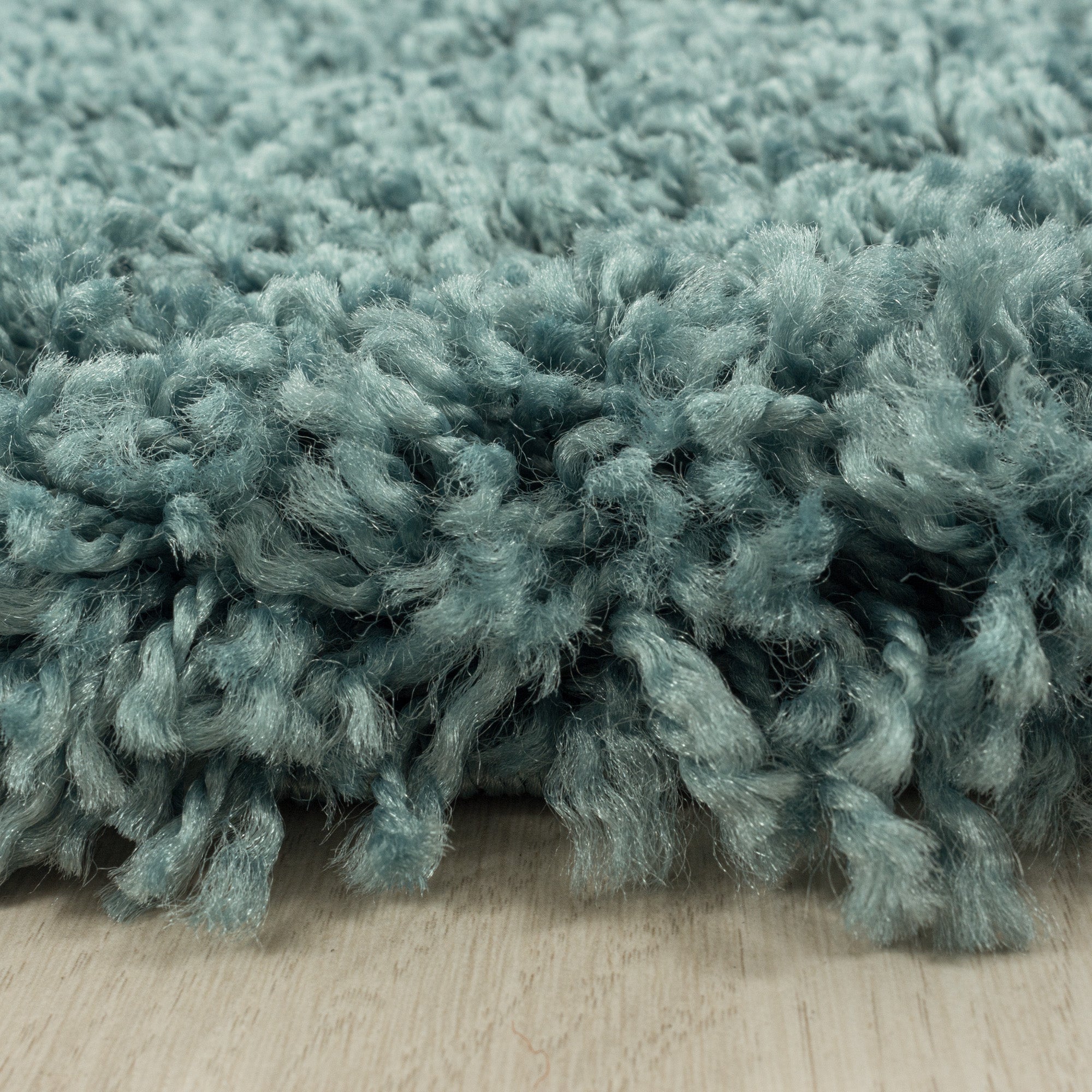 Runder Teppich Wohnzimmer Hochflor Einfarbiges Design Shaggy Modern Flauschig