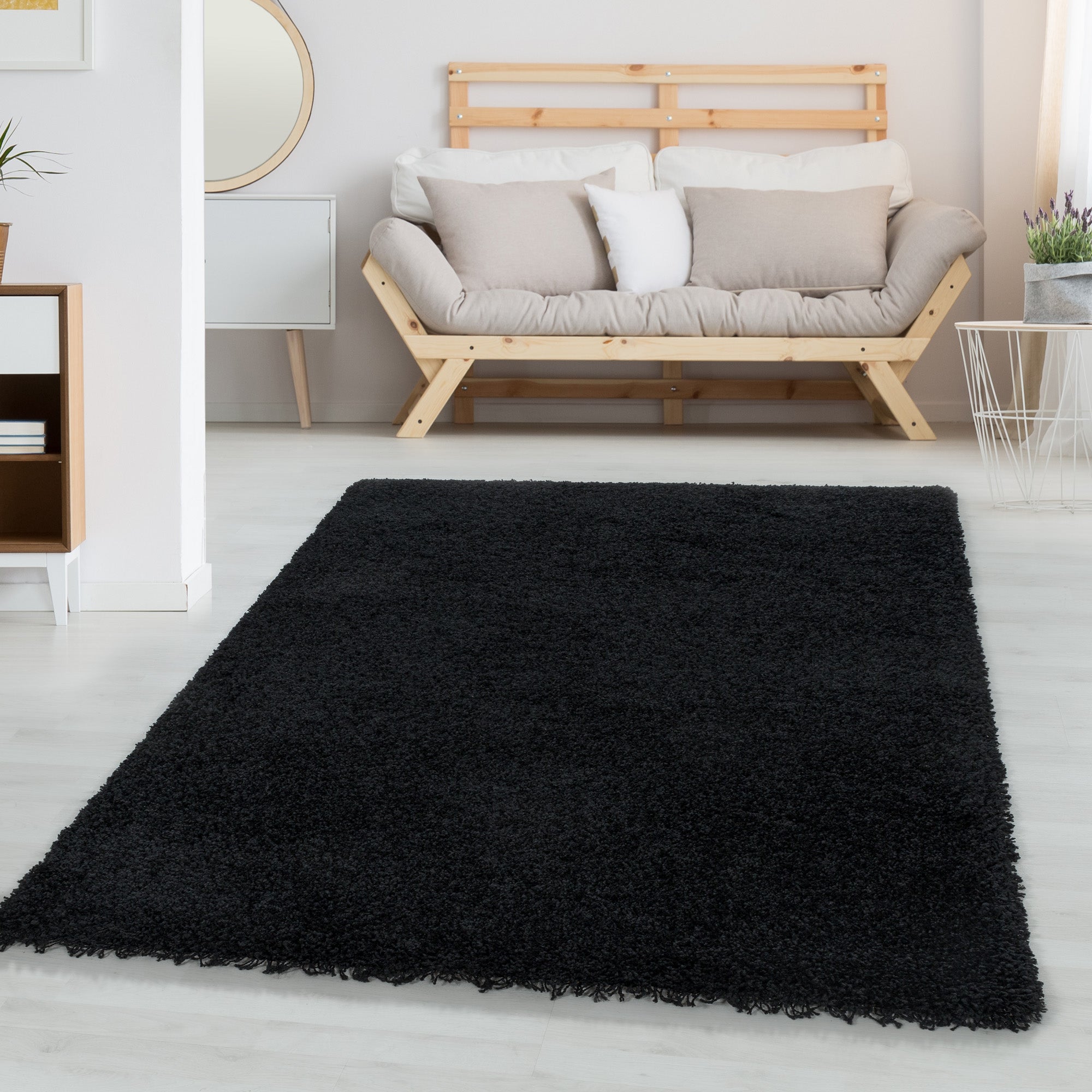 Deep Pile Rug Living Room Long Pile Shaggy Rug Plain Design Modern