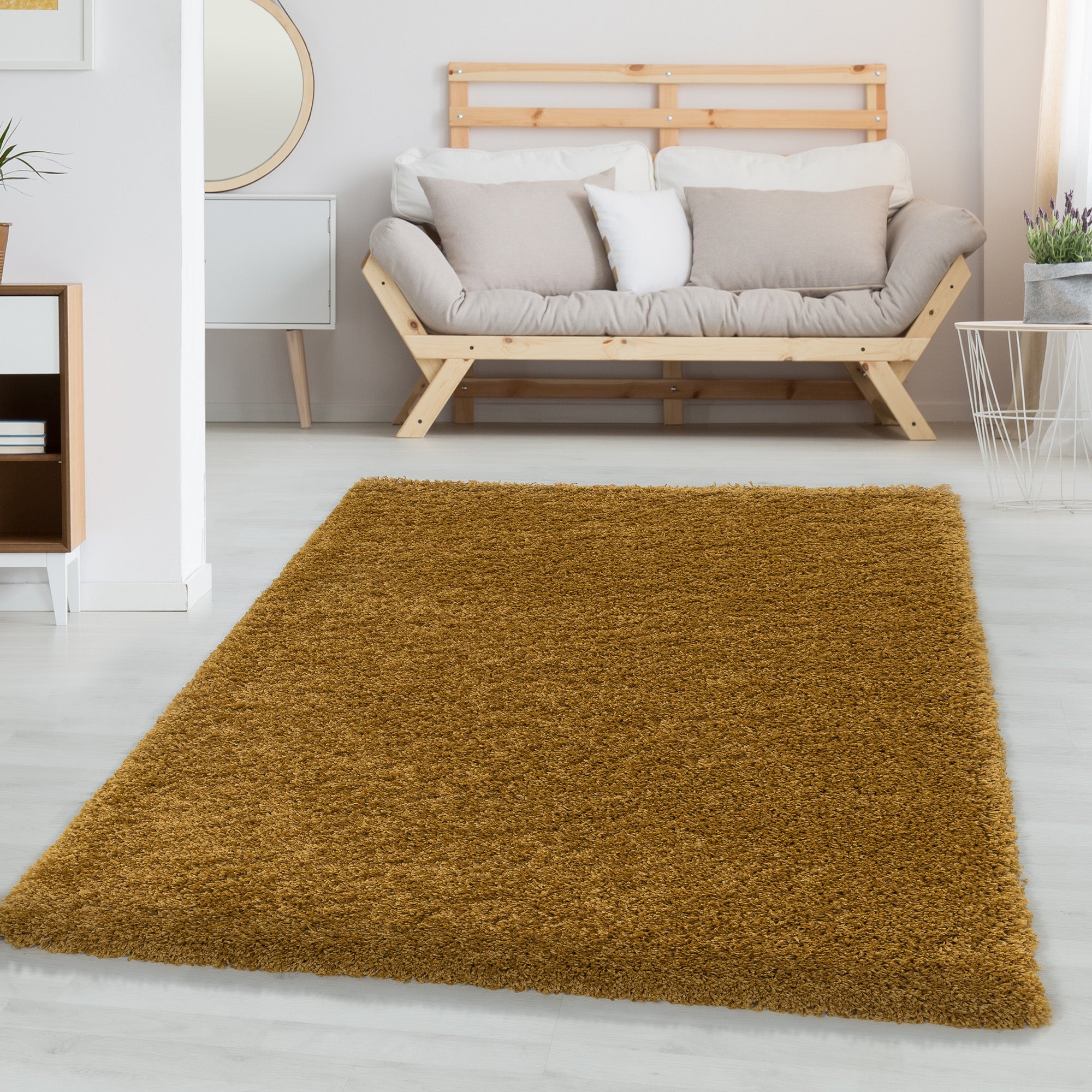 Hochflor Teppich Wohnzimmer Langflor Shaggy Teppich Einfarbiges Design Modern