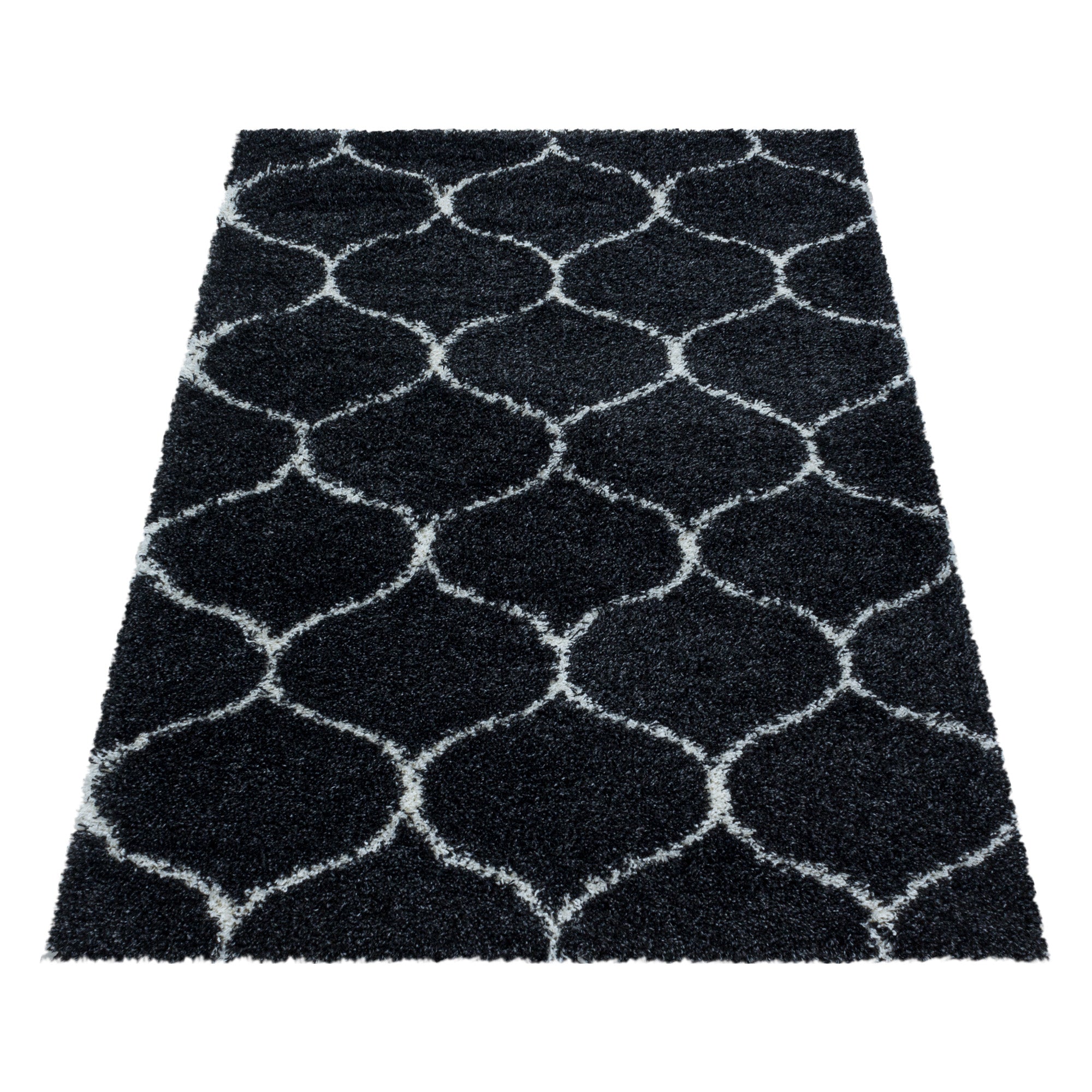 Tapis salon poils longs shaggy design scandinave poils longs moelleux doux