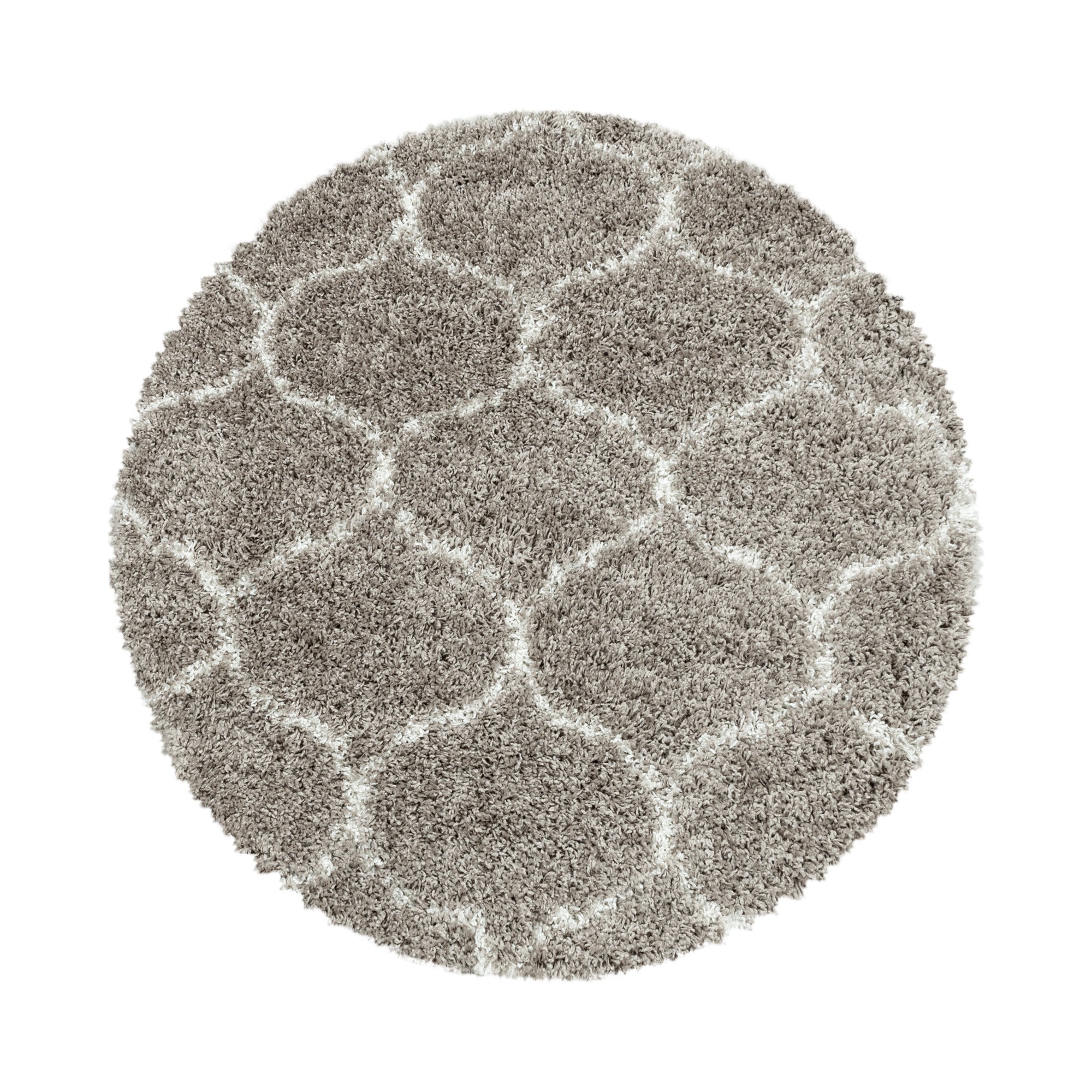 Tapis rond salon poils longs shaggy design scandinave moelleux doux