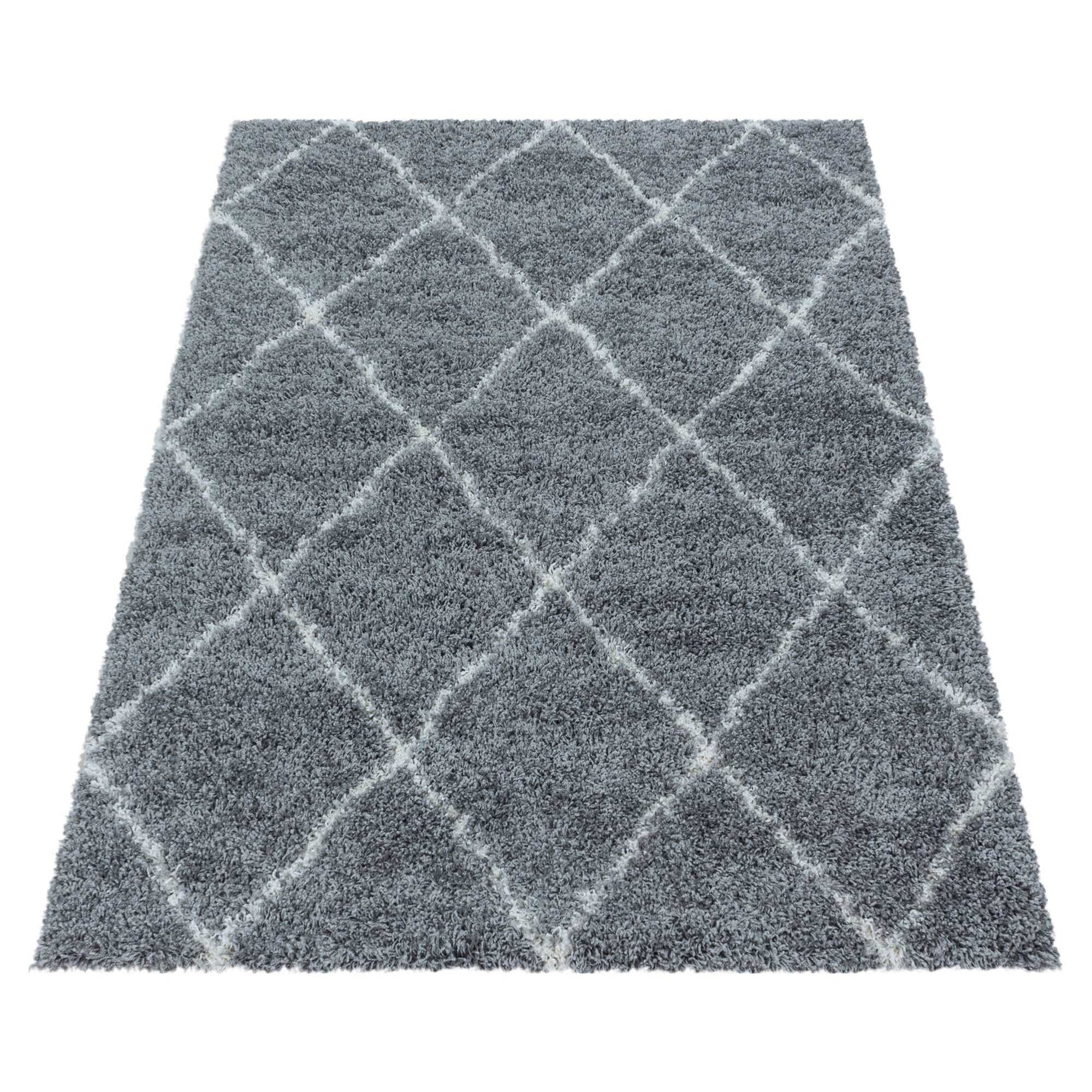 Deep pile carpet Scandinavian diamond design shaggy carpet living room