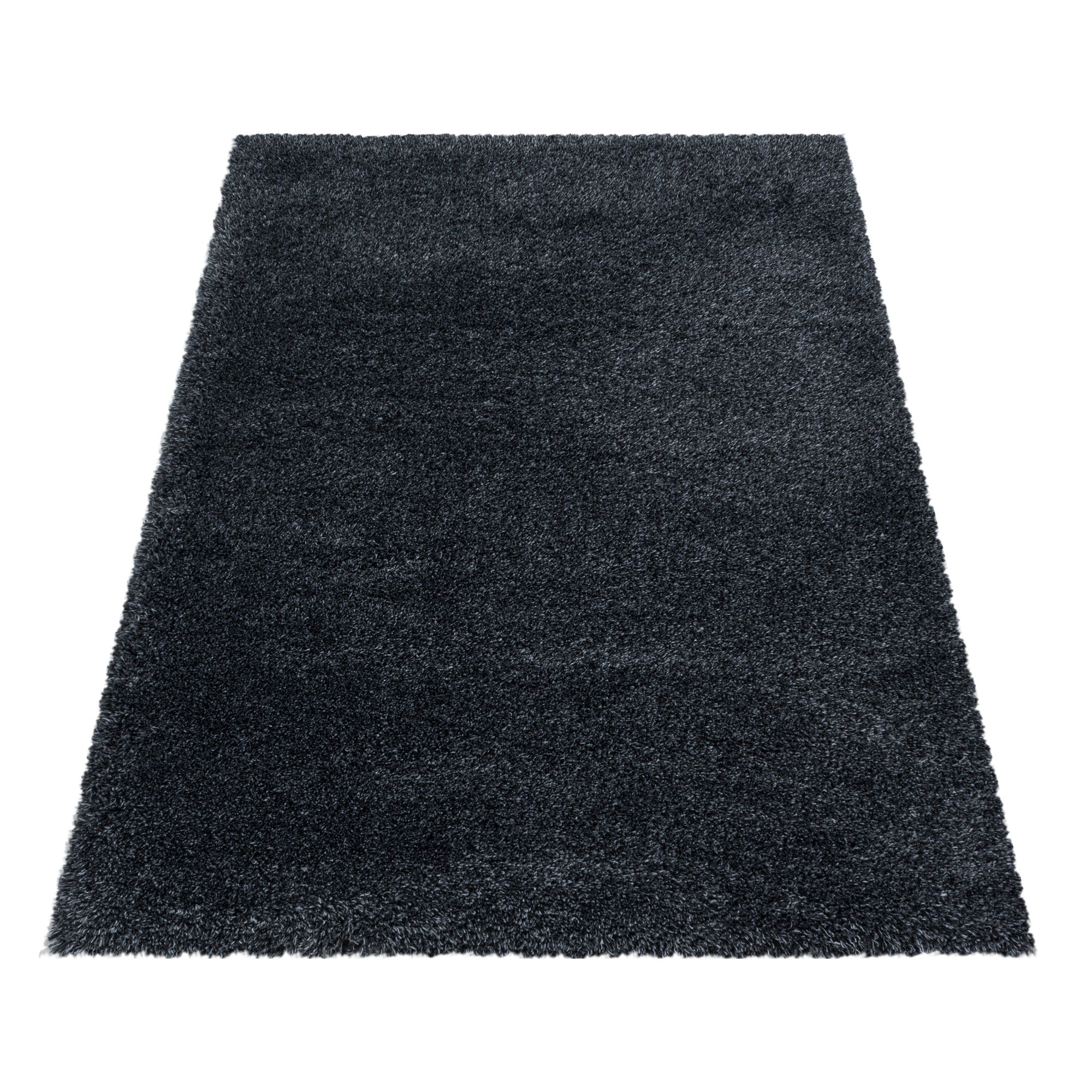 Tapis de salon Shaggy moderne à poils longs, uni, aspect fourrure douce