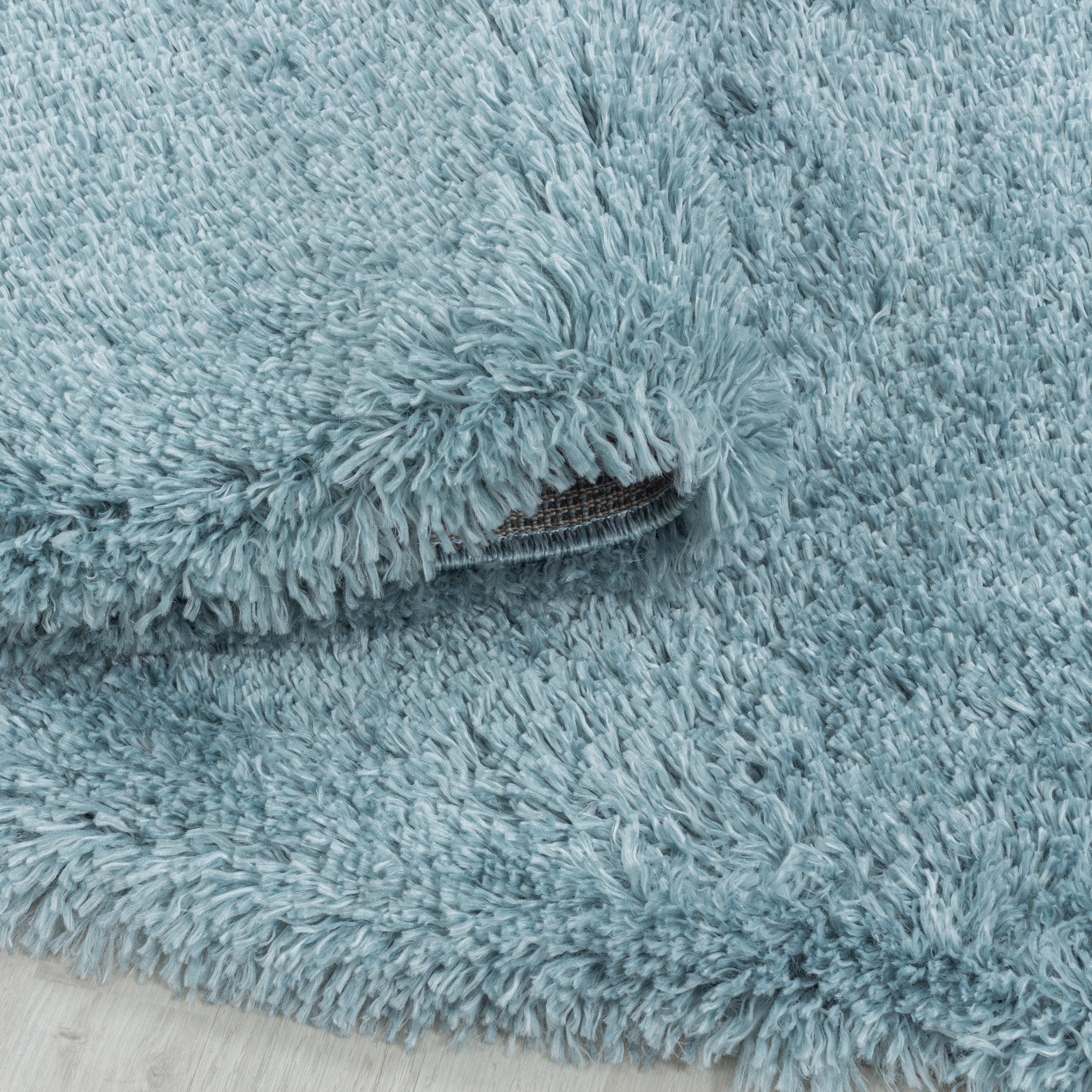 Runder Hochflor Teppich Wohnzimmer Modern Langflor Einfarbig Weich Felloptik