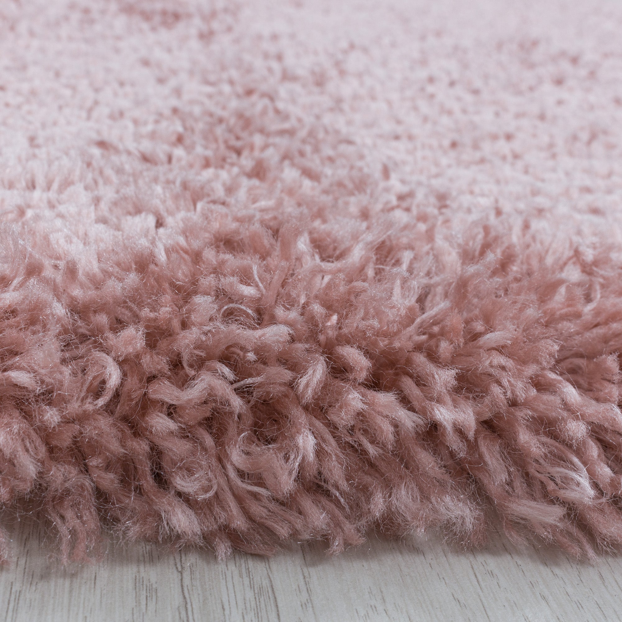 Round deep pile rug for living room, modern, long pile, plain, soft fur look