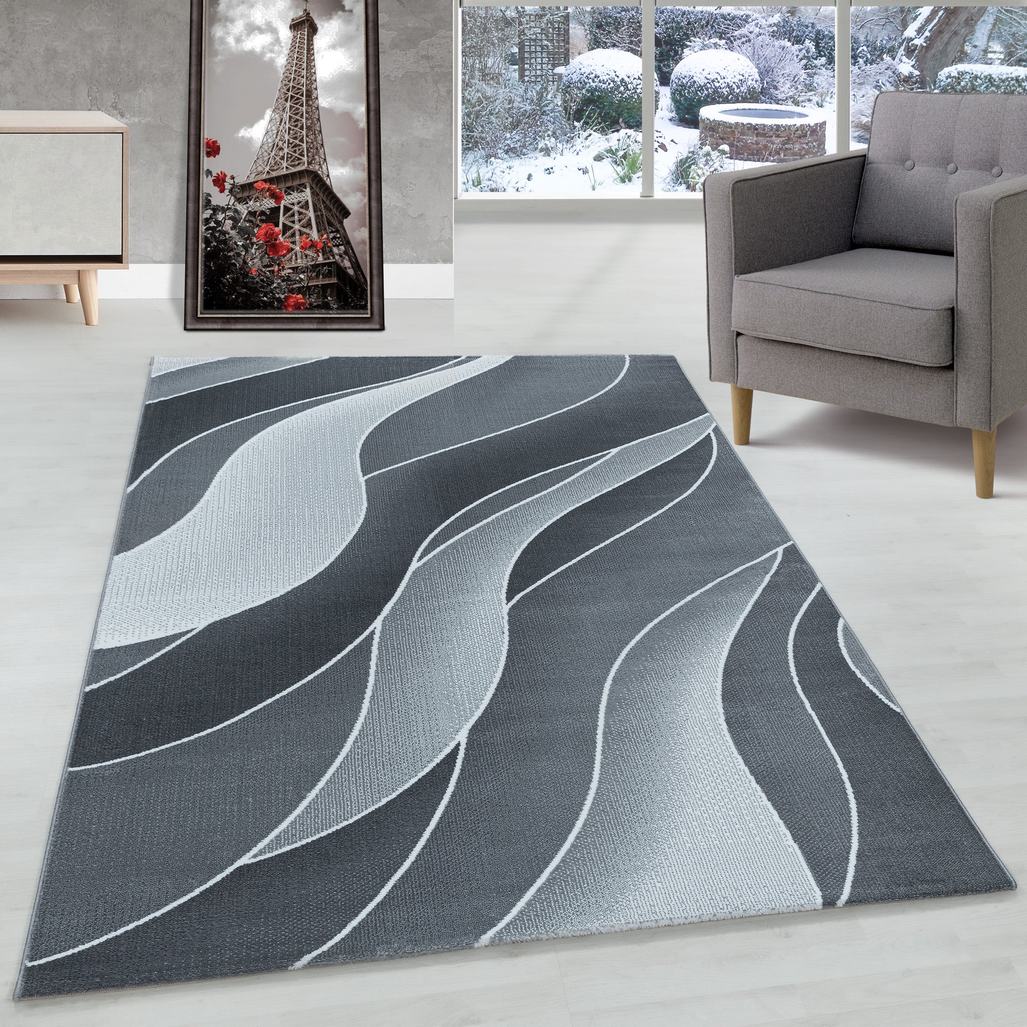 Modern Kurzflor Teppich Wellen Design Teppich Modern Stil Teppich Wohnzimmer