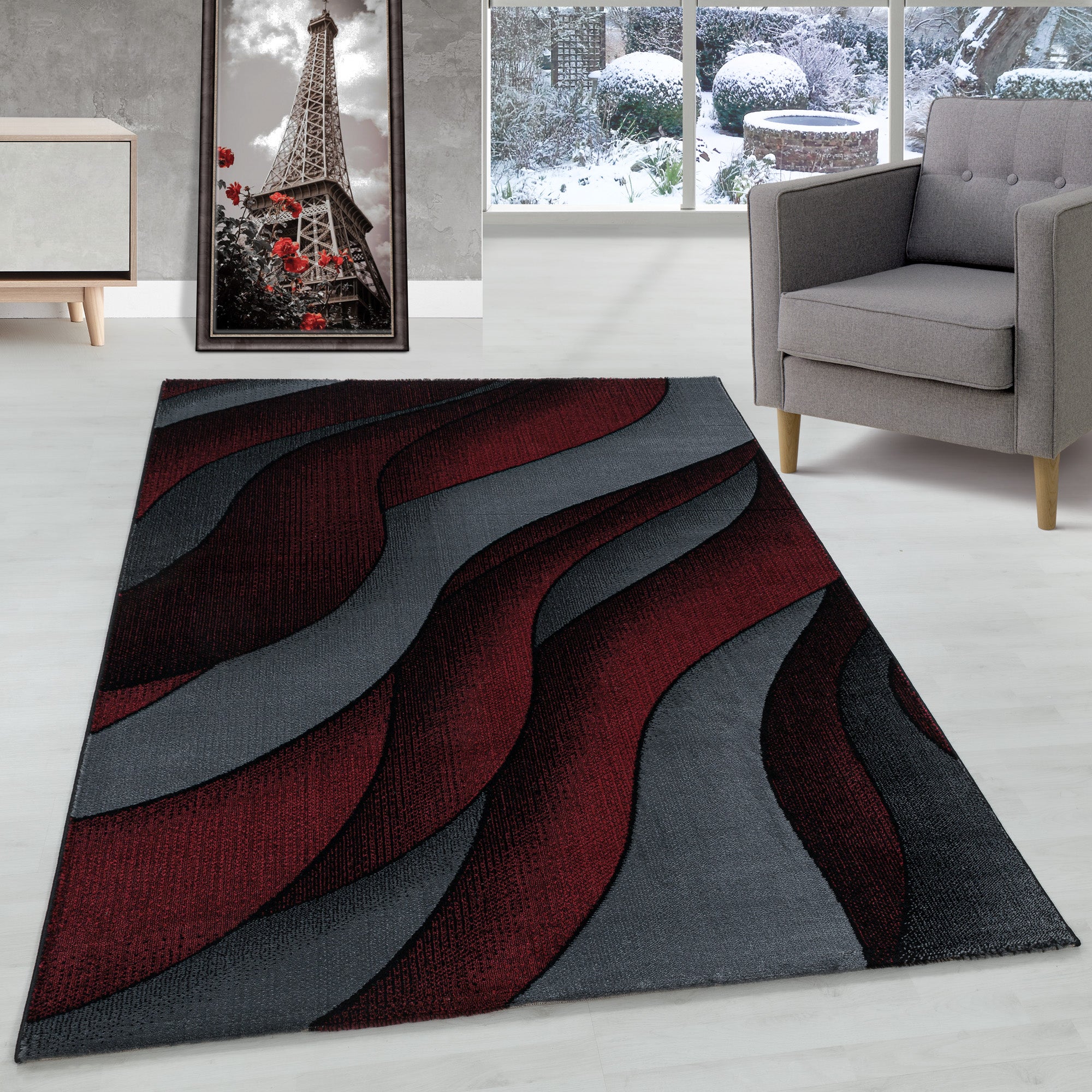 Modern Kurzflor Teppich Wellen Design Teppich Modern Stil Teppich Wohnzimmer