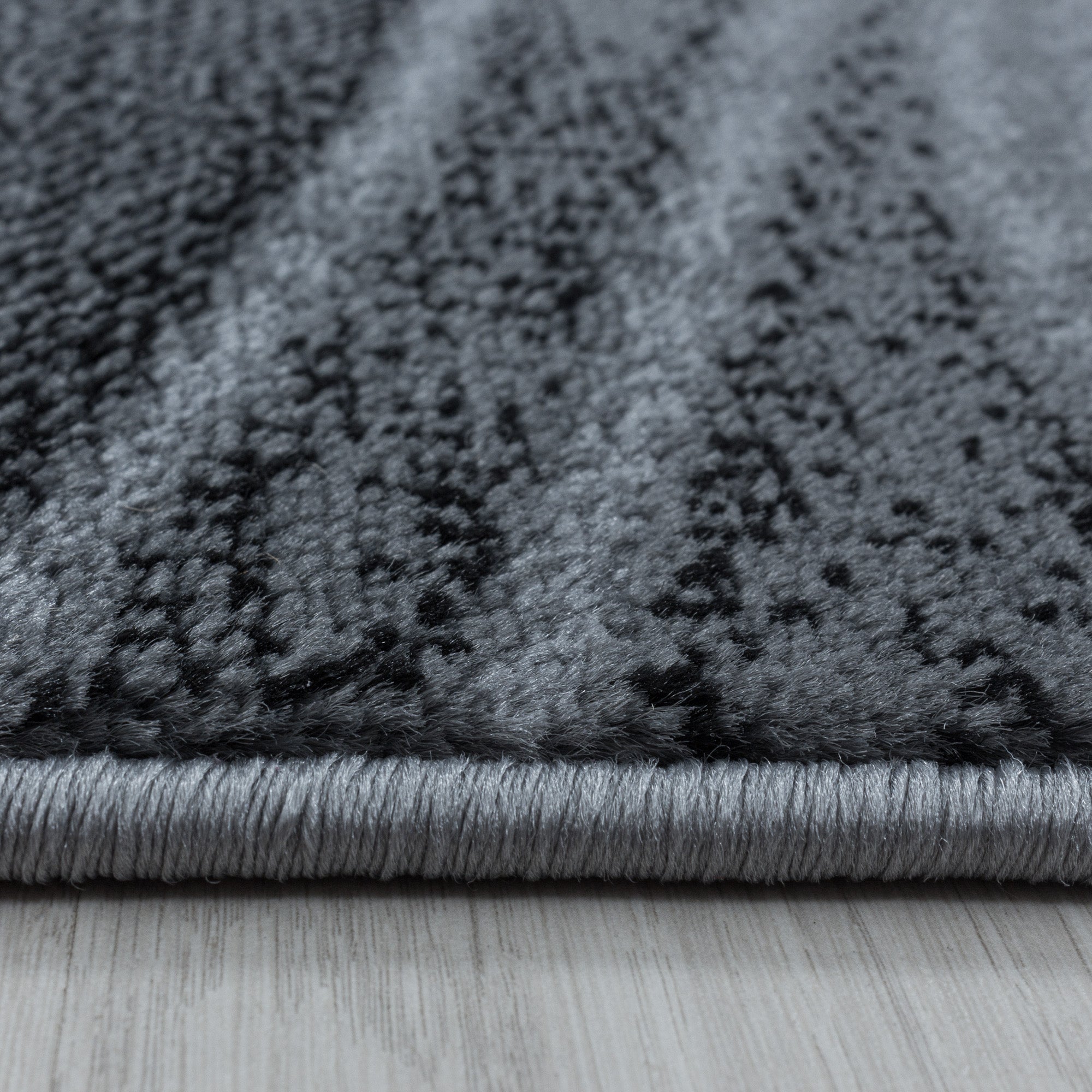 Kurzflor Teppich Wellen Design Teppich Schwarz Modern Stil Teppich Wohnzimmer