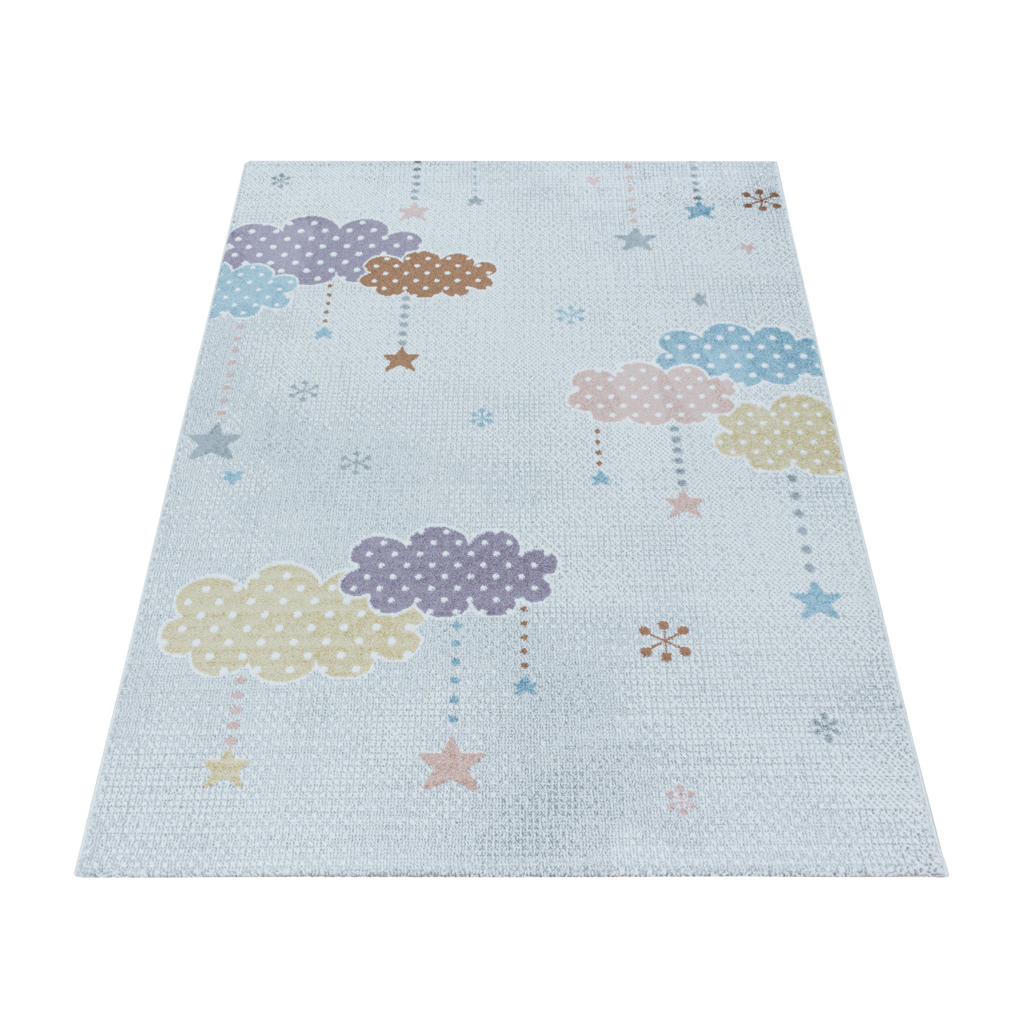 Kinderteppich Mond- und Stern Design Pflegeleicht Teppich Kinderzimmer