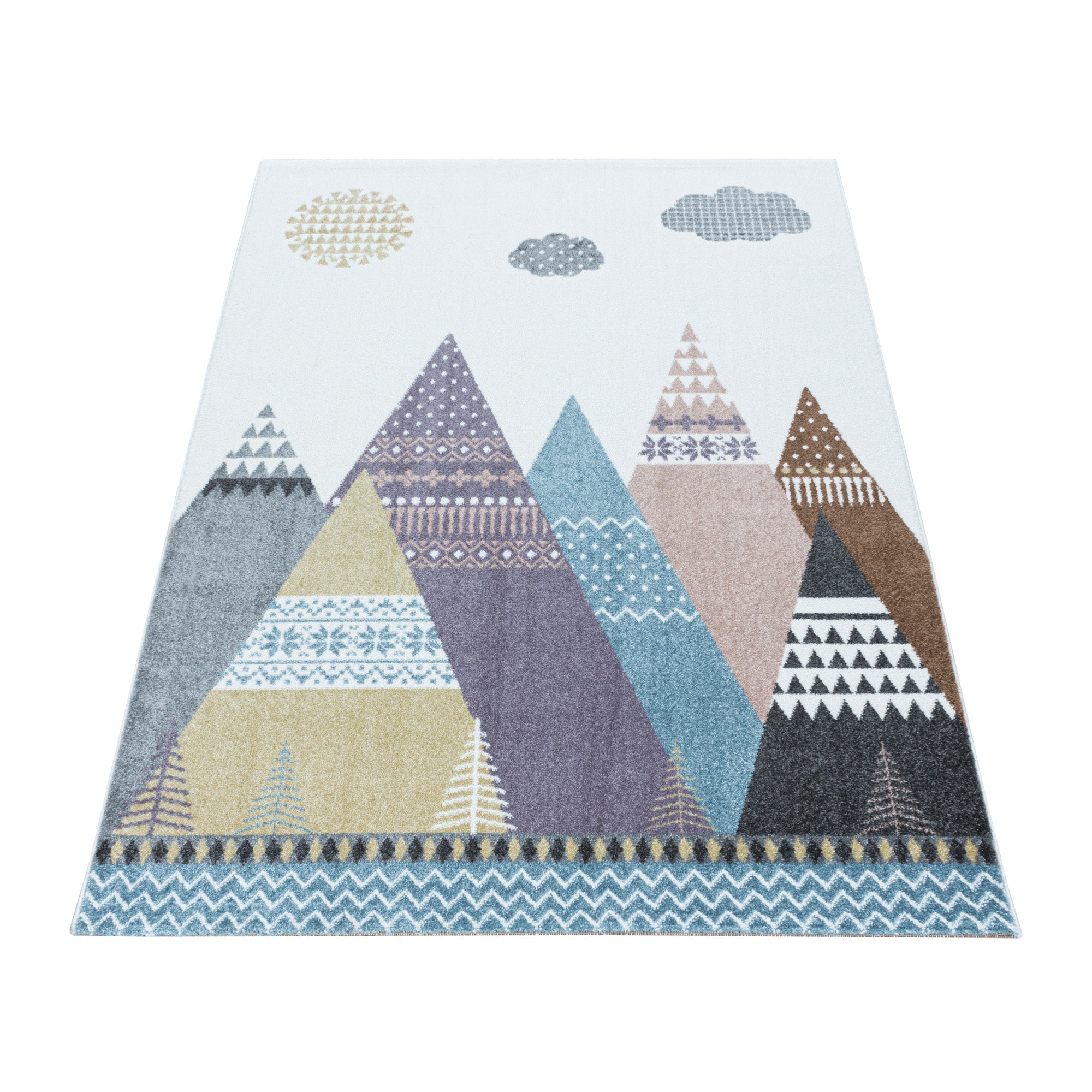 Tapis enfant design montagne tapis coloré facile d'entretien chambre d'enfant