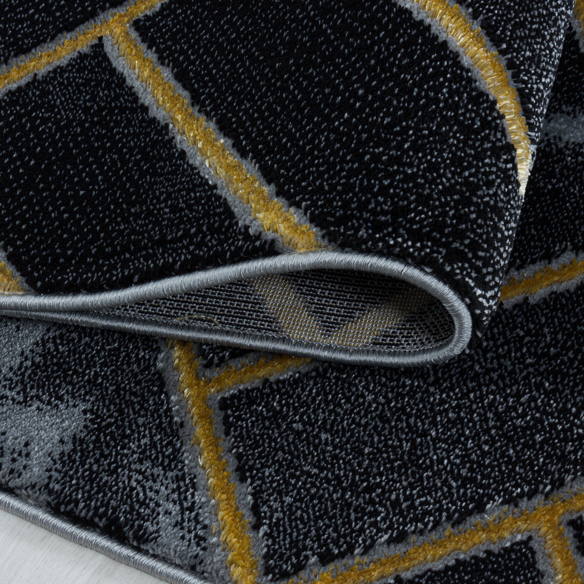 Teppich Wohnzimmer Skandinavisch Design Teppich Marmor Optik mit Glanzfasern
