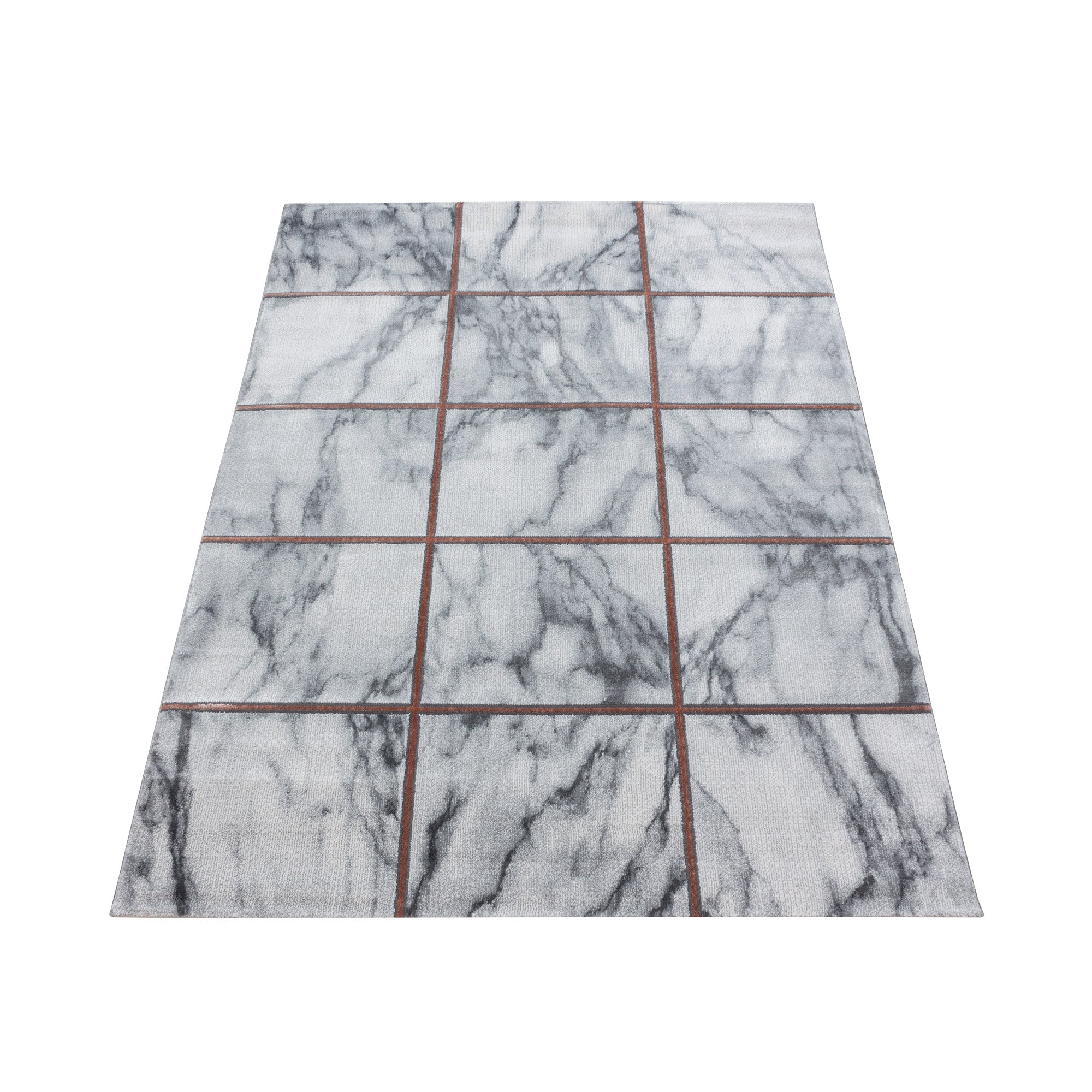 Tapis salon tapis design scandinave aspect marbre avec fibres brillantes