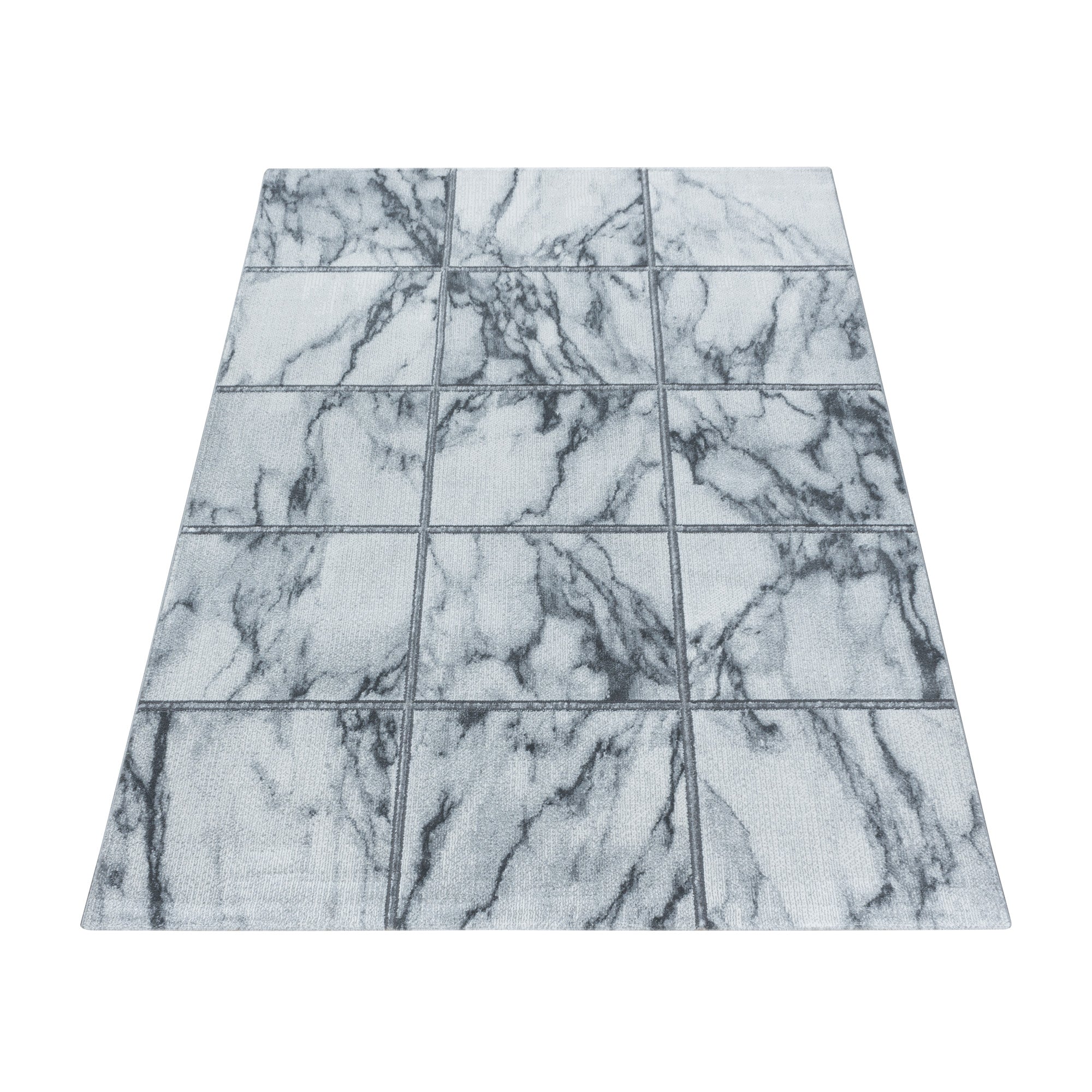 Tapis salon tapis design scandinave aspect marbre avec fibres brillantes