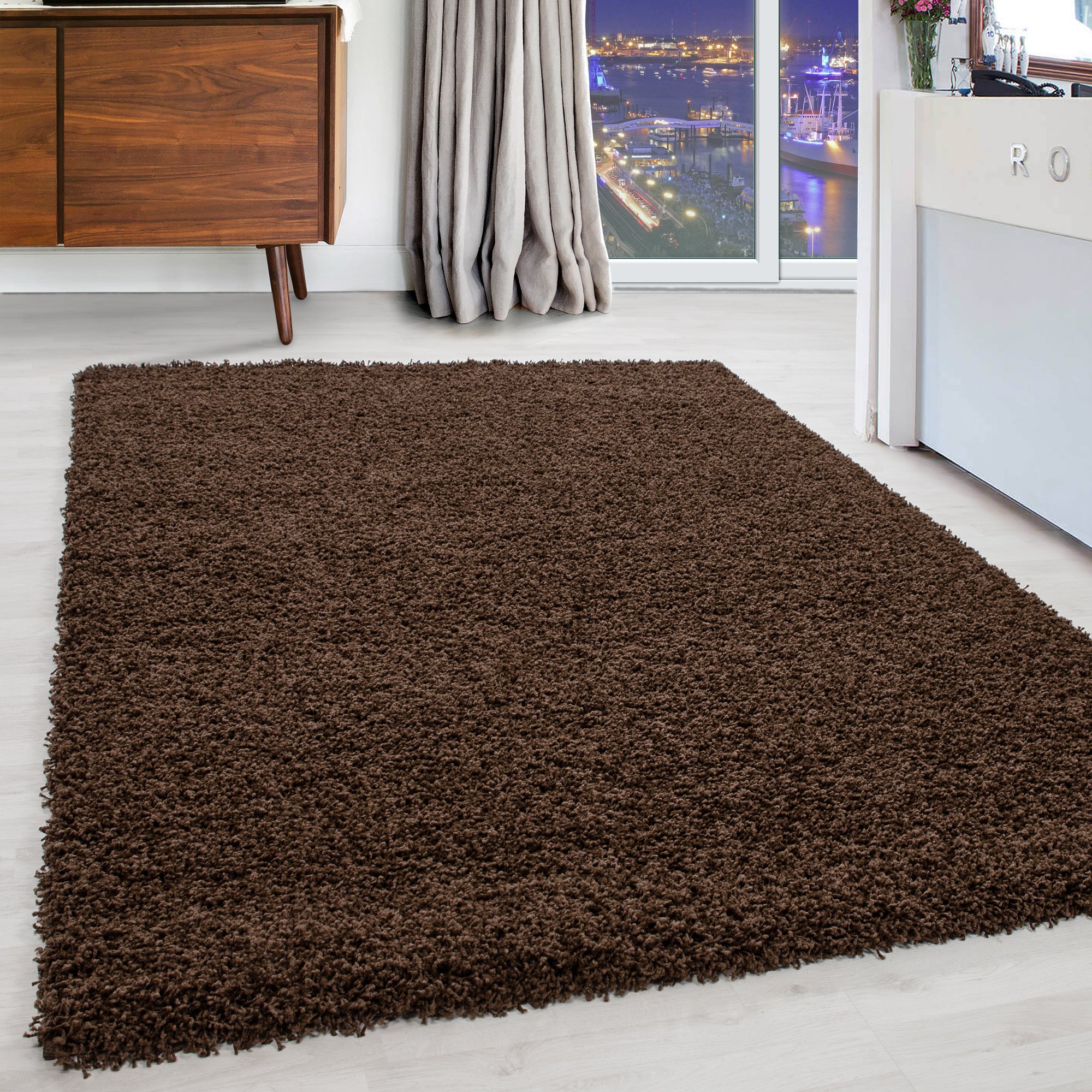 Deep Pile Shaggy Flokati Rug Plain Long Pile Fluffy Rug Living Room