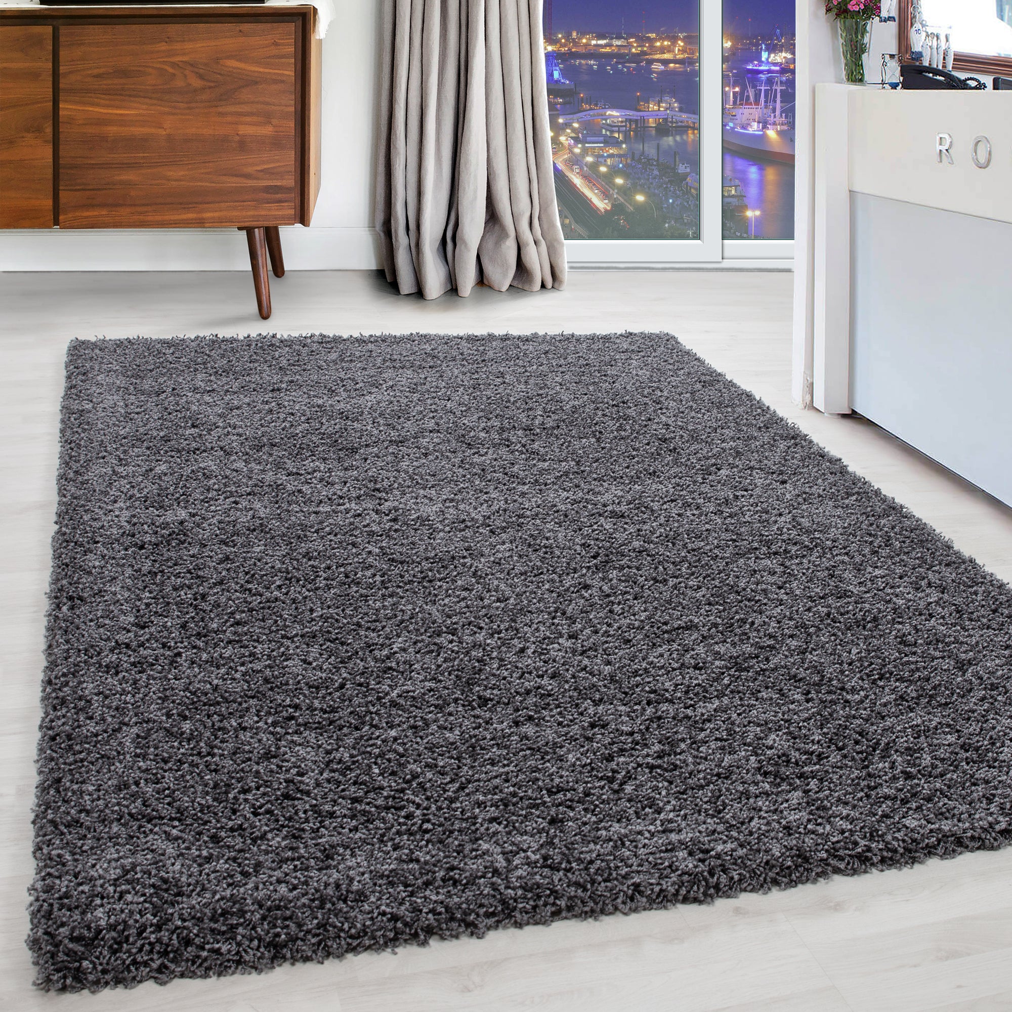 Deep Pile Shaggy Flokati Rug Plain Long Pile Fluffy Rug Living Room