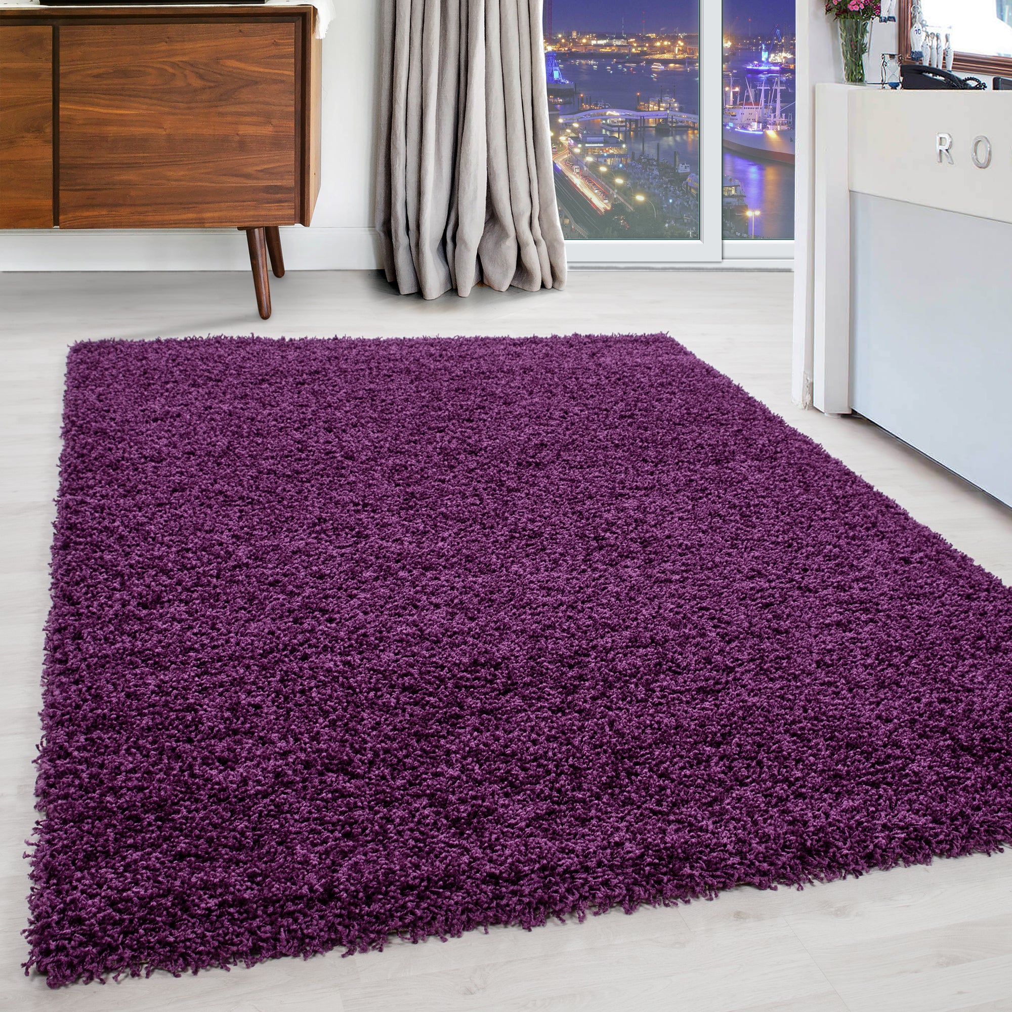 Deep Pile Rug Plain Shaggy Long Pile Fluffy Soft Carpet Living Room