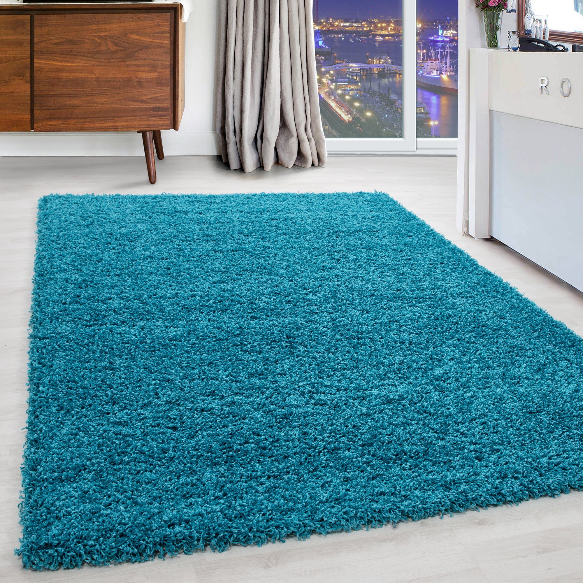 Deep Pile Shaggy Flokati Rug Plain Long Pile Fluffy Rug Living Room