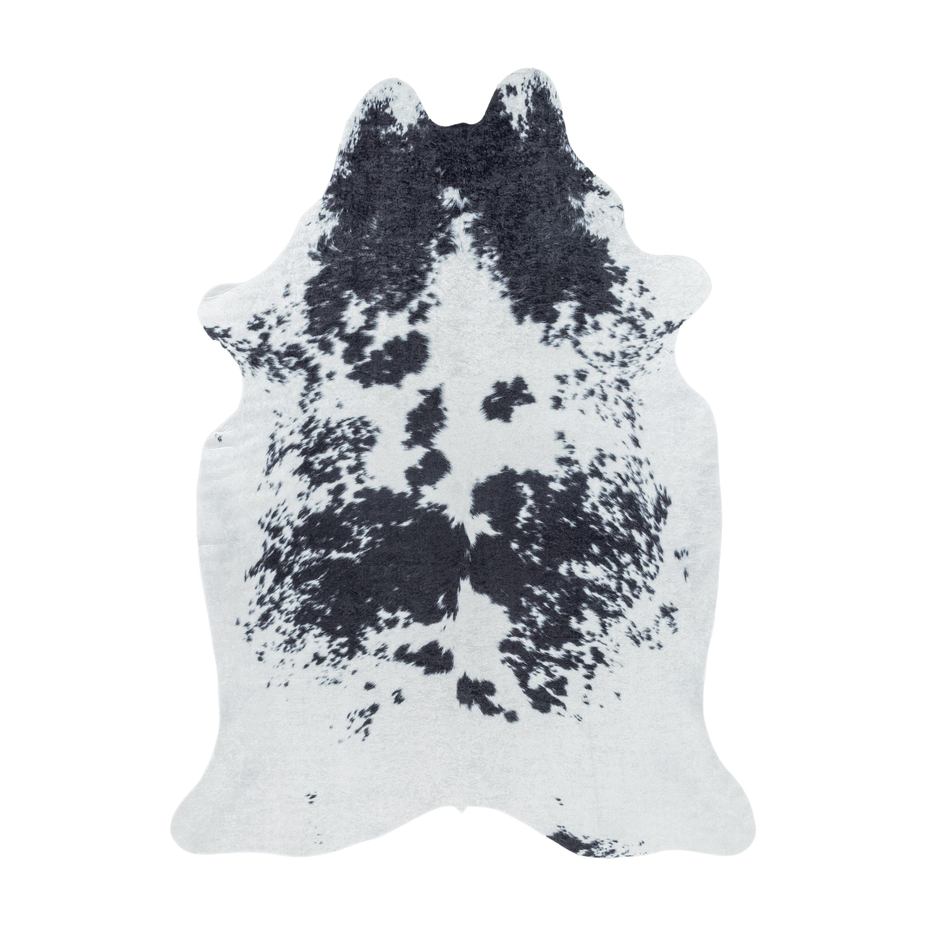 Fellteppich Kunstfell Rinderfell Imitat Digitaldruck Waschbar Rutschfest