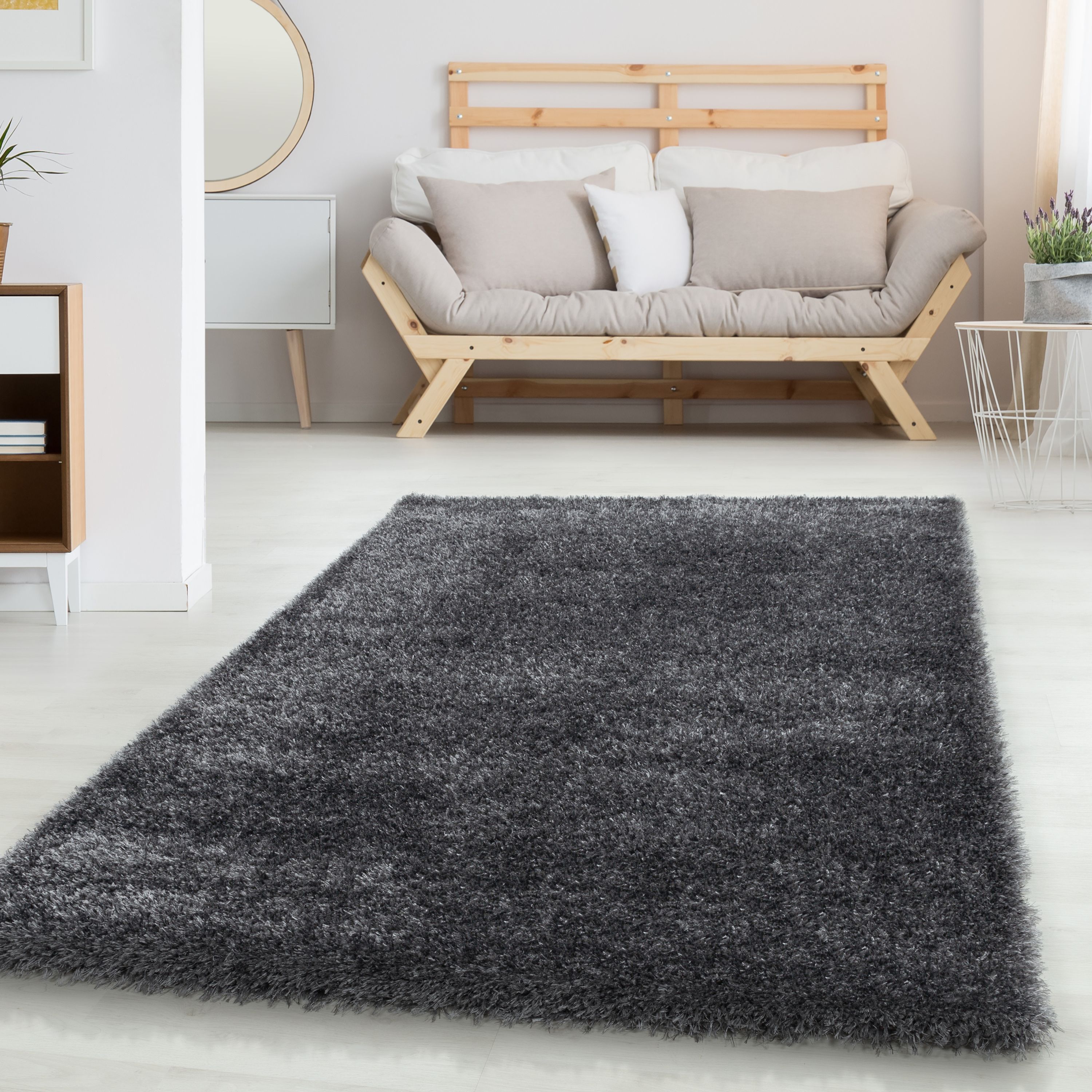 Hochflor Teppich Wohnzimmer Einfarbig Langflor Shaggy Flauschig Super Weich
