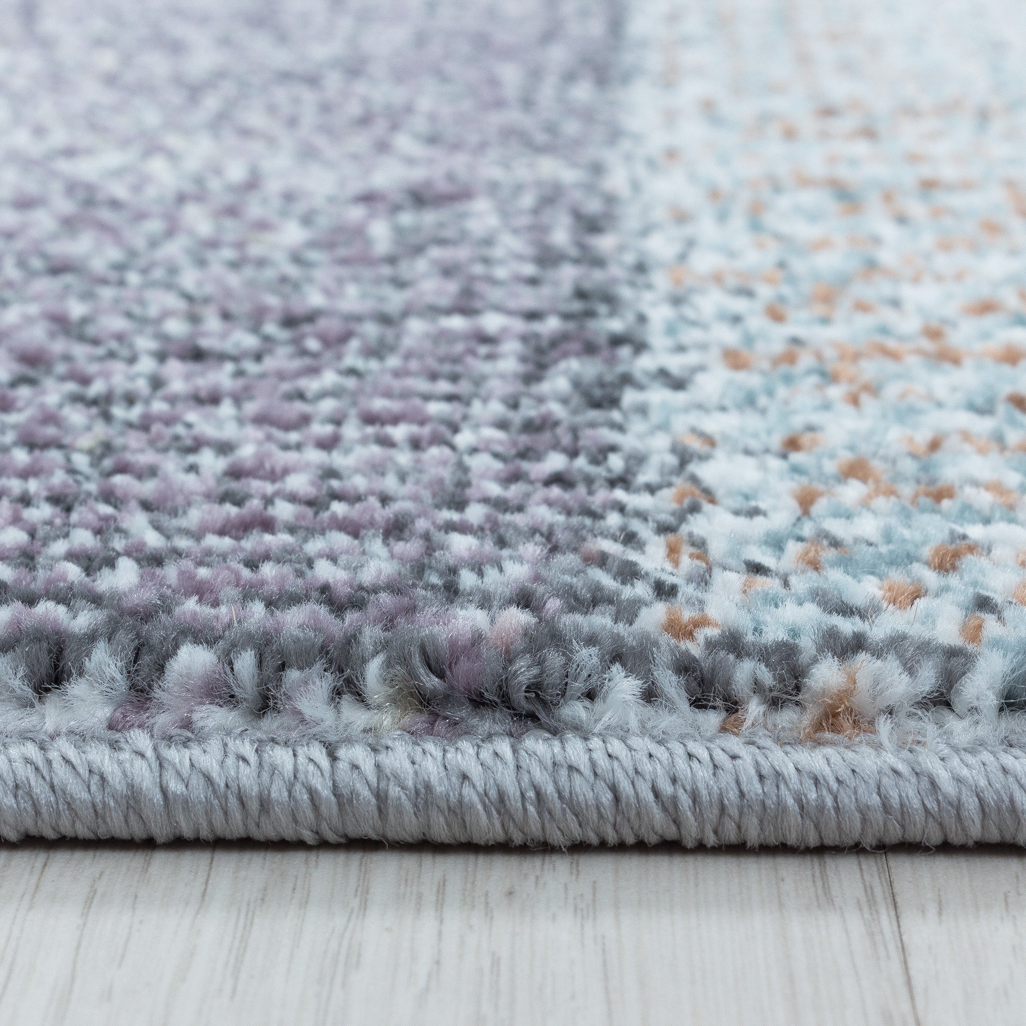 Modern Designer Wohnzimmer Teppich Weicher Kurzflor Kariert Design Robust
