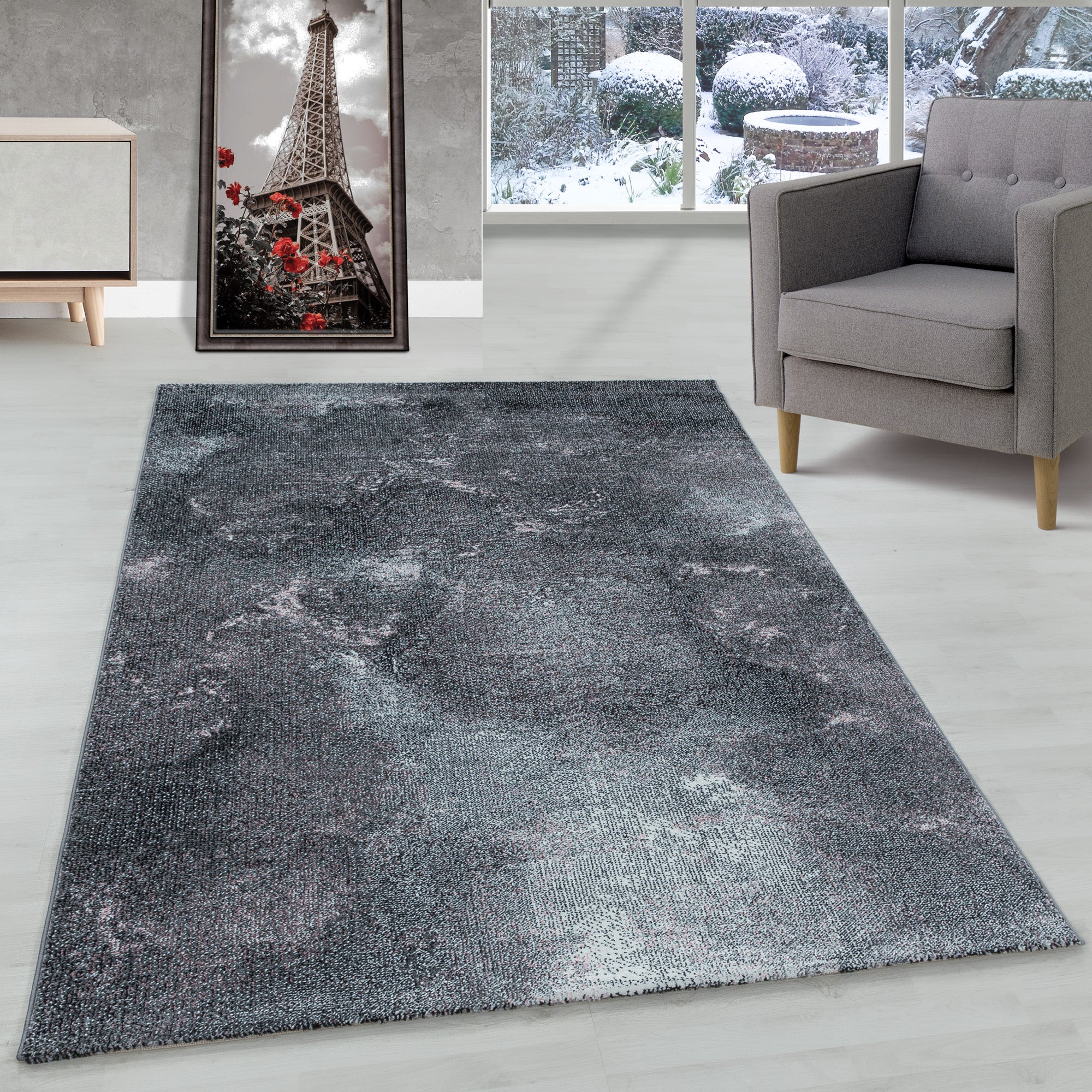 Modern Designer Wohnzimmer Teppich Weicher Kurzflor Ombre Design Robust