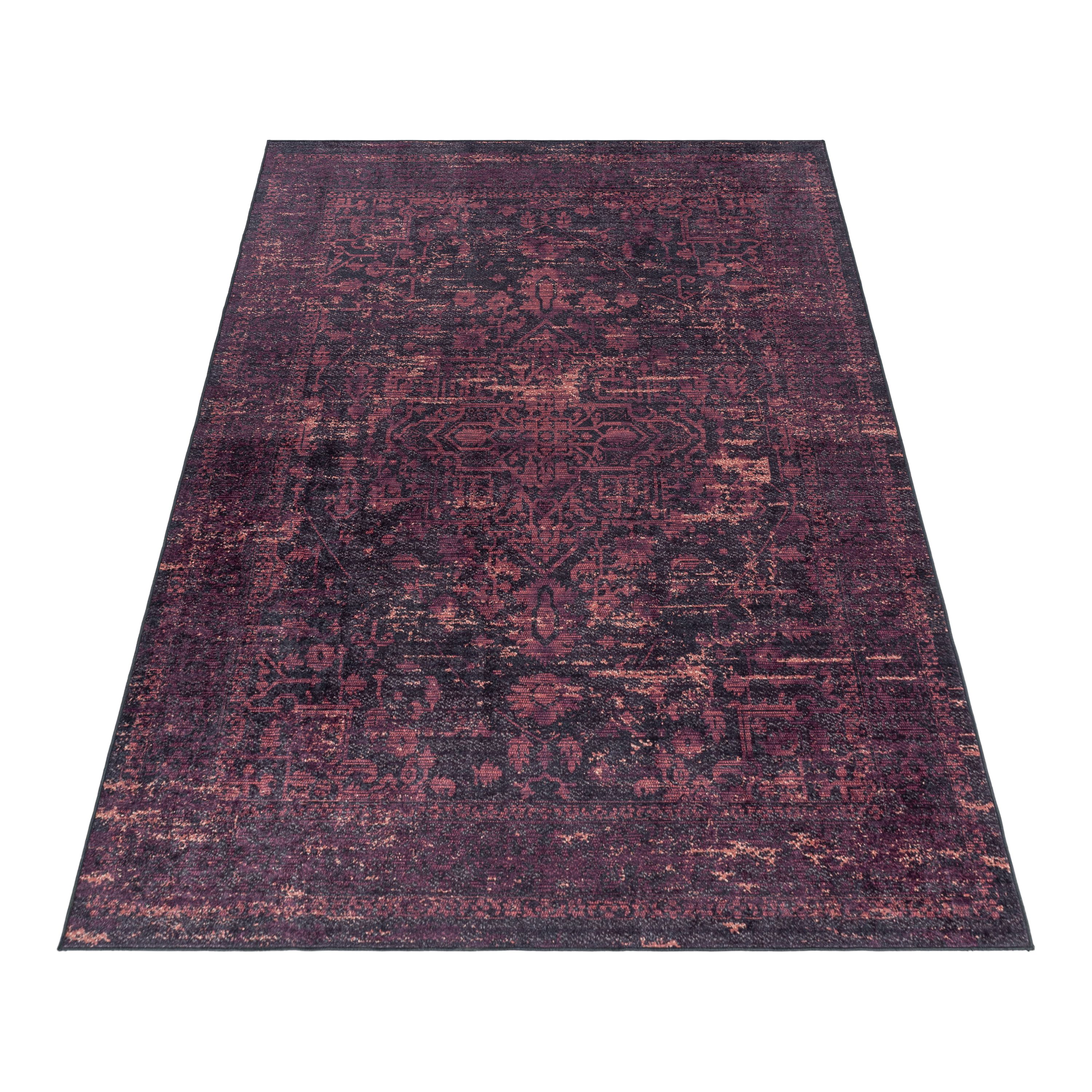 Tapis lavable salon tissage plat robuste design oriental antidérapant